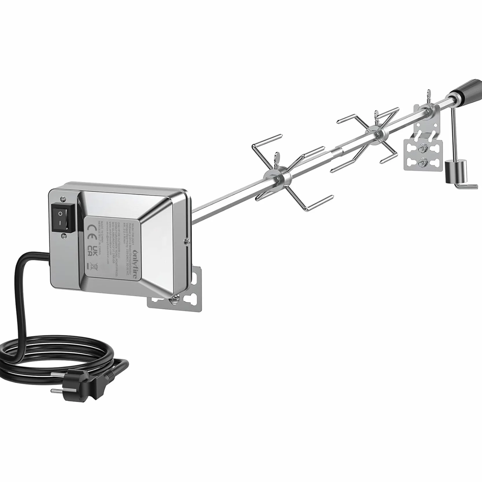 Onlyfire BRK-6012 Uniwersalny zestaw wymiennych szpikulców do rożna Rotisserie Kit z silnikiem