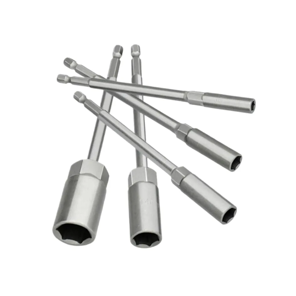 Żeńskie gniazdo Torx, zestaw bitów do nakrętek głębokich 150 mm, gniazdo udarowe, chwyt sześciokątny, szybki adapter, śrubokręt, wiertło do elektronarzędzi 5,5-19 mm (7 mm-1 szt.) (3 szt. (17, 18, 19