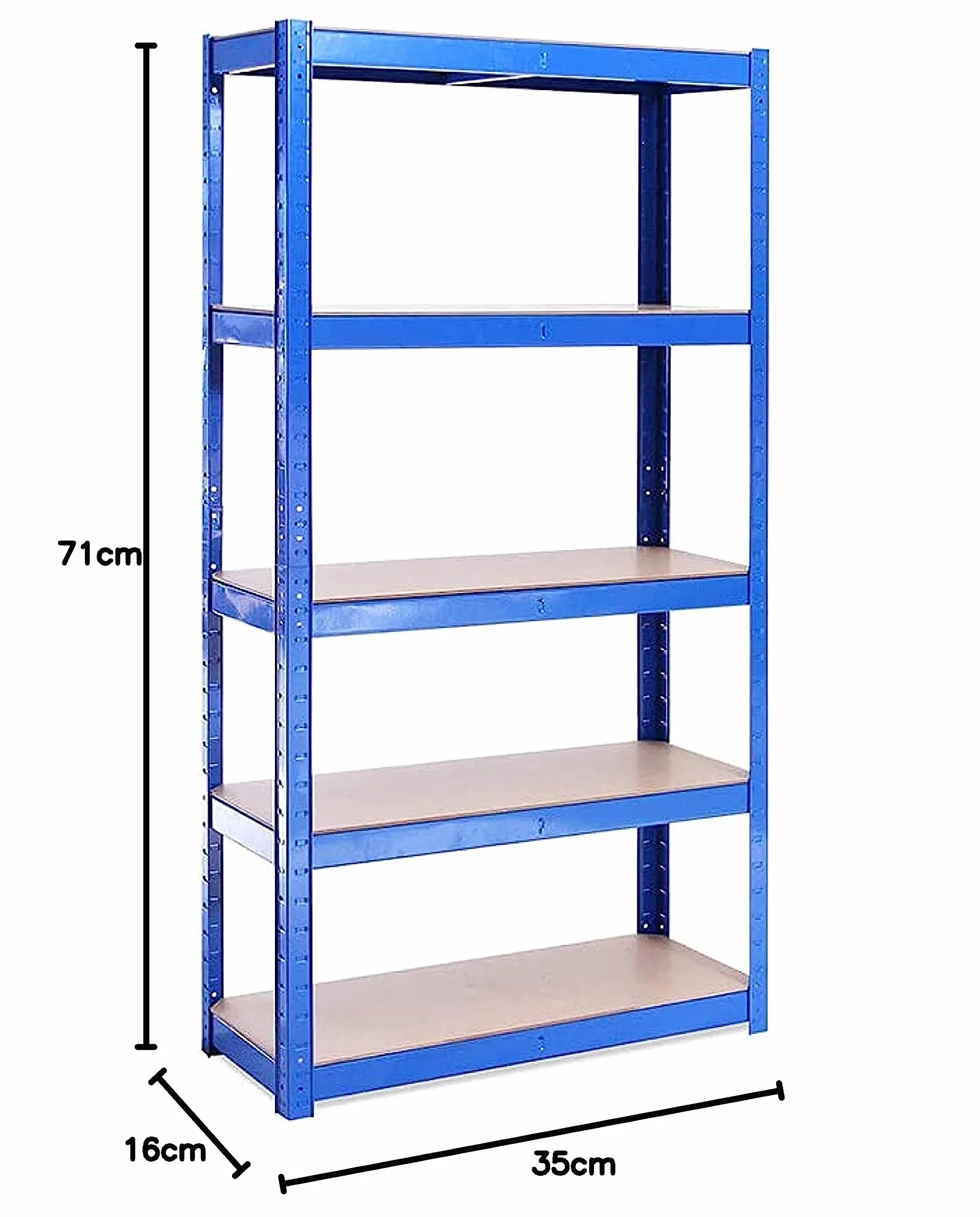 Regały garażowe, 180 cm x 90 cm x 40 cm, 5 poziomów, 175 kg na regał, całkowita nośność 875 kg, kolor niebieski