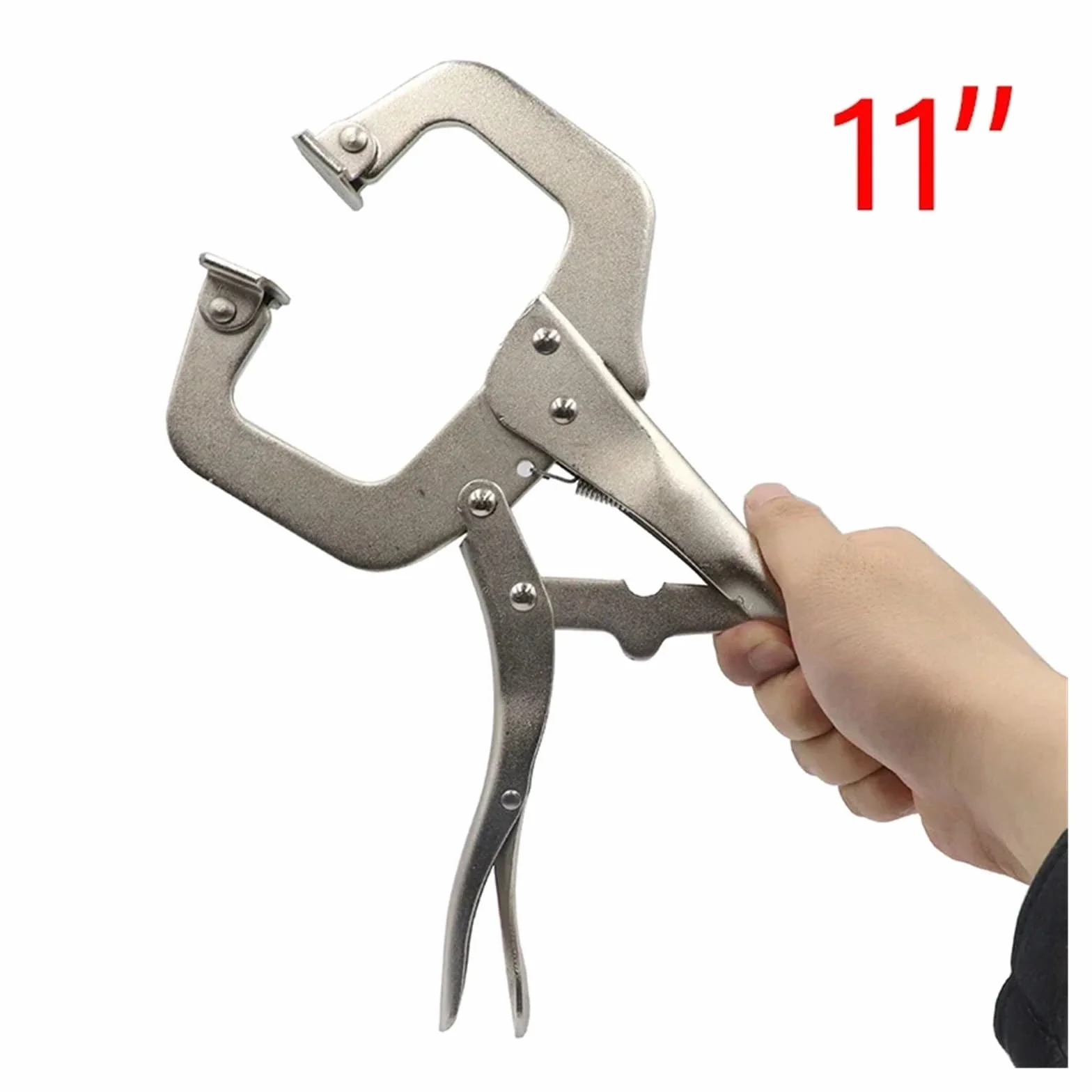 Zaciski Quick Grip, Zacisk spawalniczy C Zacisk do prac stolarskich Szczypce do szczypiec Stalowe narzędzie ręczne Lokalizator czopów(11 Inch)