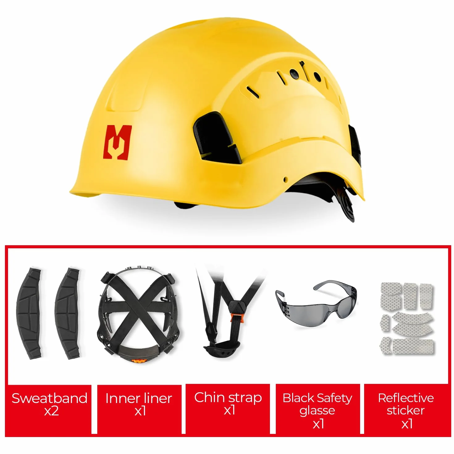 Twardy kask budowlany z przeciwmgielnymi okularami ochronnymi z grzechotką 53-63 cm do rusztowań, budownictwa i handlowców EN 397