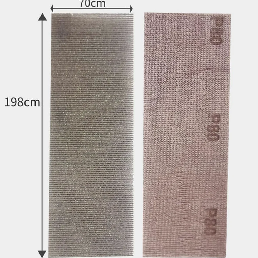 Odpowiednia siatka piaskowa kwadratowa sucha siatka szlifierska papier ścierny 70/198mm pył szlifierski odsysanie uciekający prostokąt ścierny, ziarno 80, 50 sztuk w pudełku