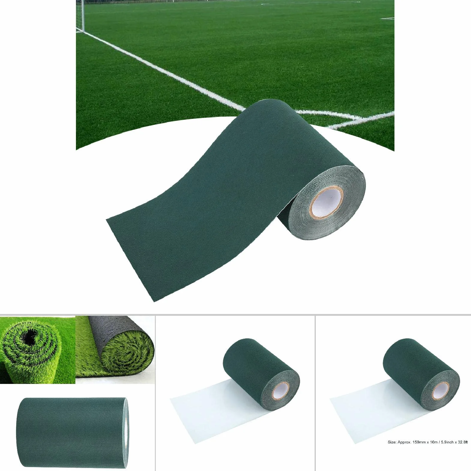 Taśma ze szwem do sztucznej trawy 150mm x 10m zielony