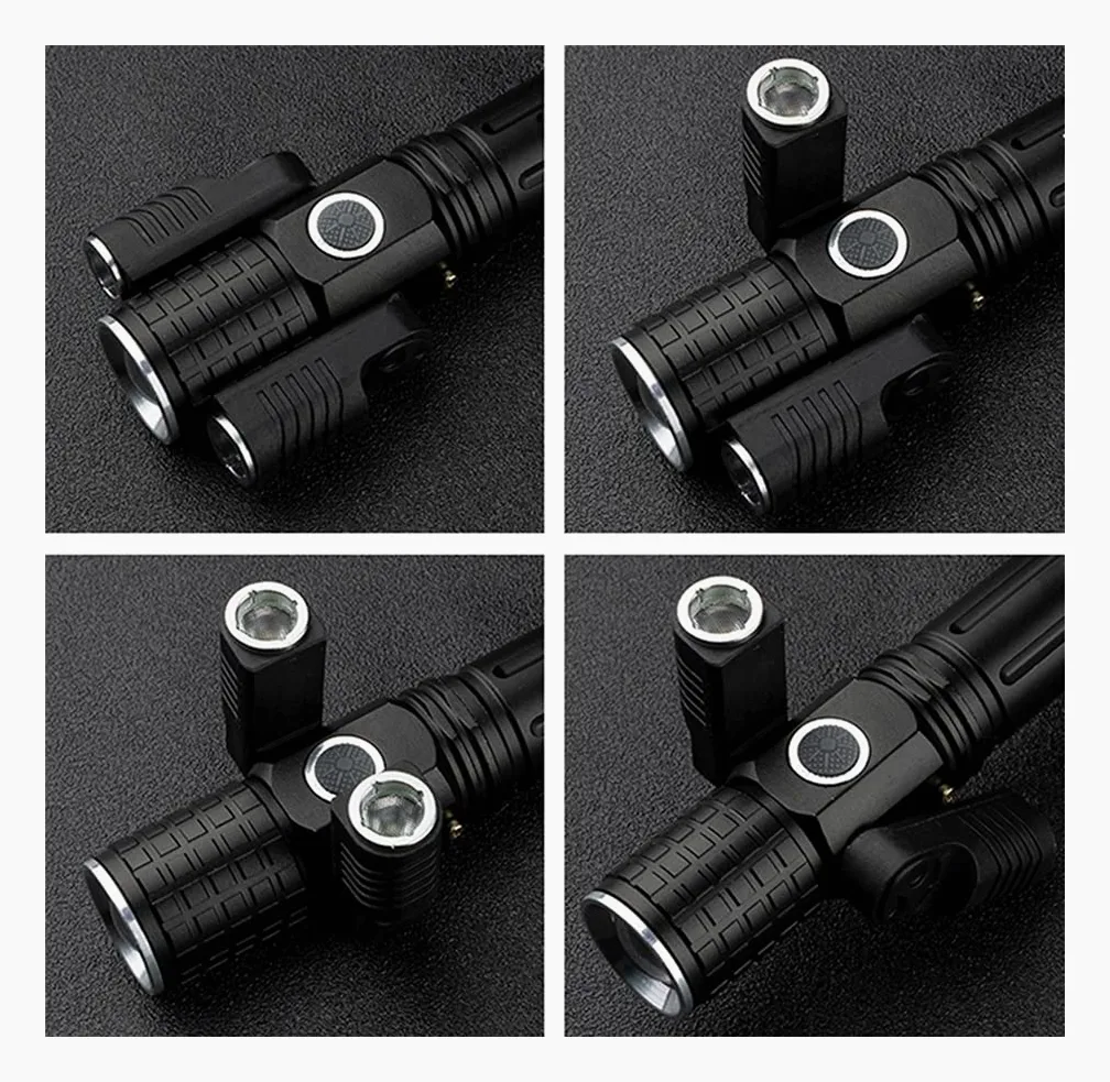 String Lights Odkształcalna latarka LED Super Bright Latarka 1T6 + 2XPE Zoomable 4 tryby oświetlenia Zasilane baterią 18650 na kemping, Oświetlenie festiwalu myśliwskiego (kolor: 4)