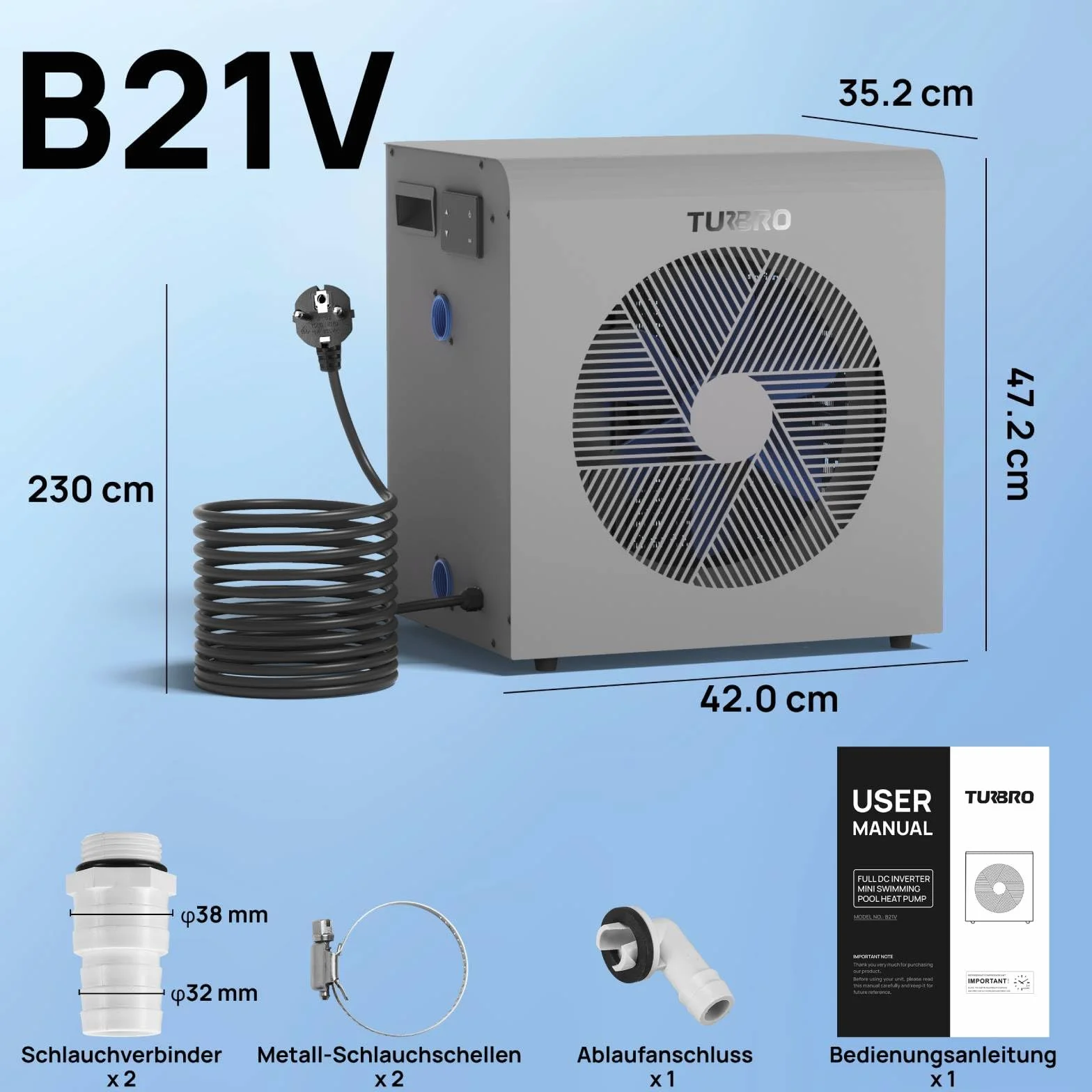 TURBRO Beluga B21V inwerter do basenu