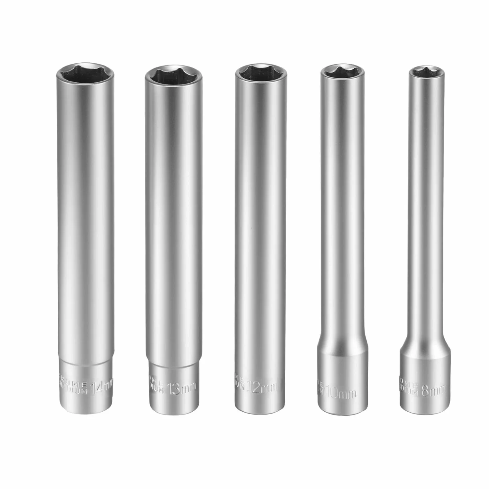 Zestaw nasadek udarowych 3/20.3 cm, głęboka nakrętka CRV z adapterem bitowym z grzechotką do klucza dynamometrycznego - 6-punktowe gniazda metryczne (5 szt. 12 punktów)
