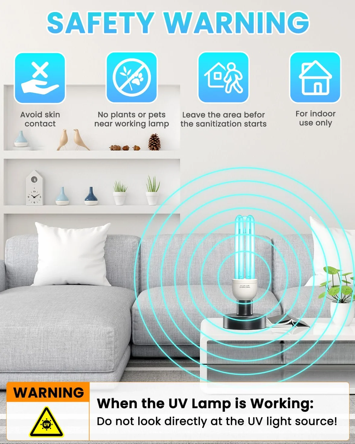 Lampa bakteriobójcza UVC żarówka UV 35 W 254 nm E27 z ozonem UVC silna sterylizacja i dezynfekcja AC220-240V idealna do kuchni, sypialni, salonu, biura i szkoły świeże powietrze (1 szt.)