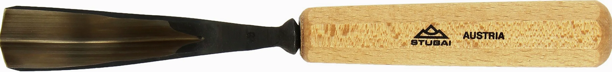 Stubai 524025 typ 40 z drewnianym uchwytem, dłuto do rzeźbienia w drewnie, złoty/beżowy, 25 mm