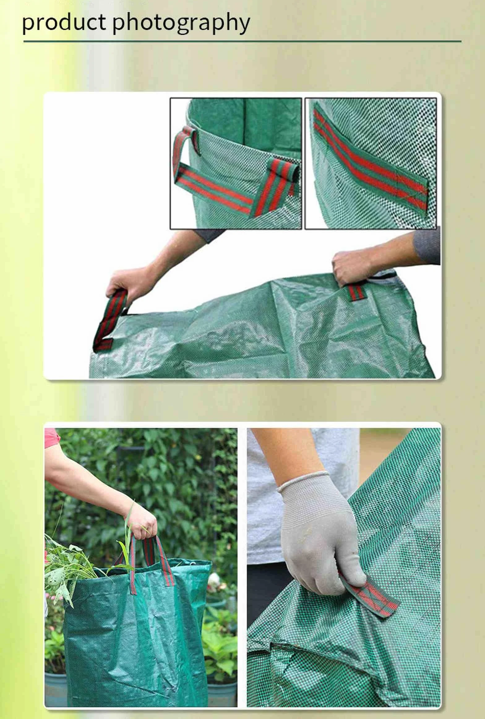 NestNook Worki na odpady ogrodowe, 500 l, 2 sztuki, wytrzymałe worki na odpady z uchwytami (po 500 l), torby ogrodowe wielokrotnego użytku do odpadów ogrodowych, przycinania, odpadów roślin, trawy i