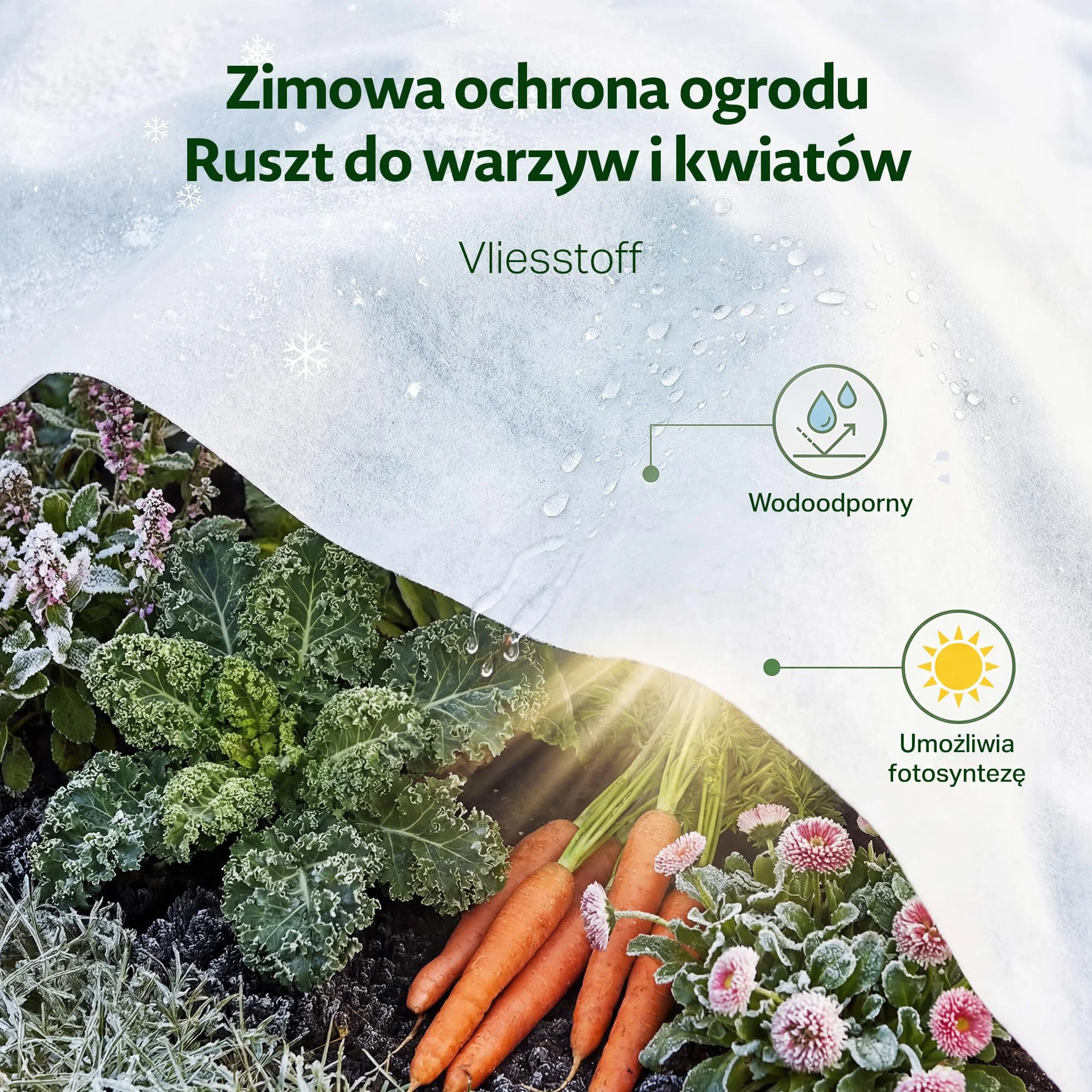 GARDENIX Włóknina inspektowa oddychająca 17 g/m² włóknina ogrodowa 3,2 x 10 m (32 m²) wspomaga zdrowy wzrost, chroni rośliny, kwiaty i warzywa przed zimnem, mrozem i wiatrem