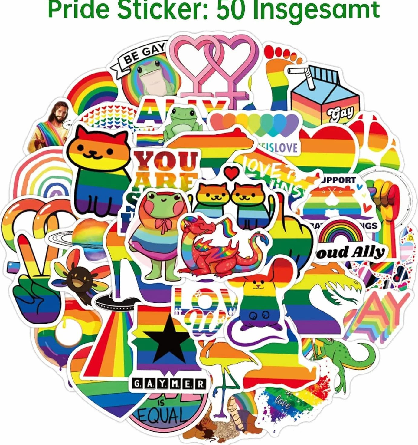 MOGADEE Zestaw flag Pride LGBTQ 150 x 90 cm z naklejkami