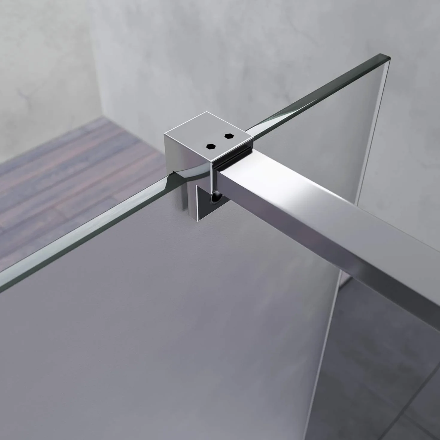 ELEGANT Prysznic Walk-In 120 x 200 cm ze stabilizatorem z 8 mm całkowicie satynowanego szkła z nanopowłoką