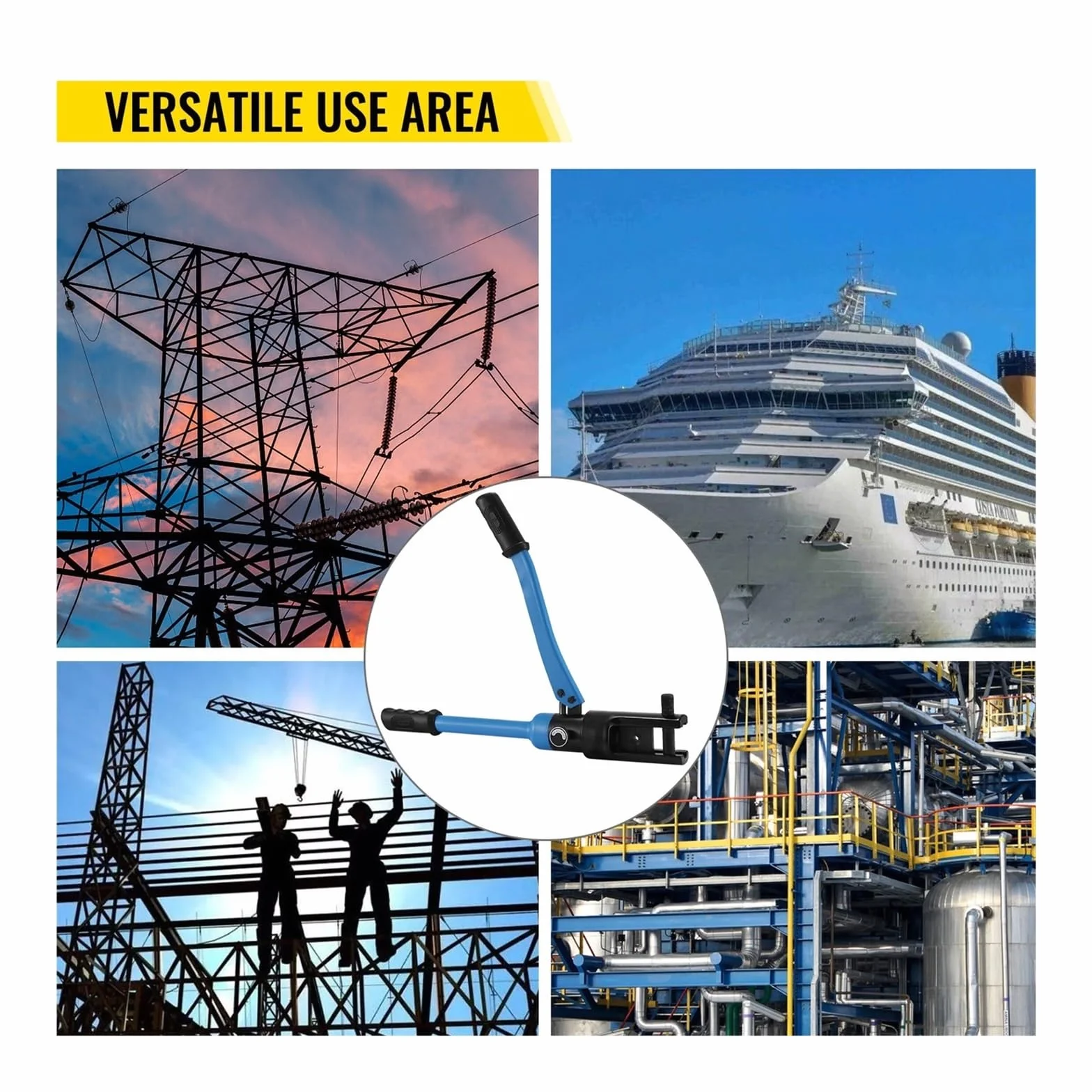 Hydrauliczne narzędzie do zaciskania szczypce do zaciskania z 10 matrycami 16-240mm² narzędzie do drutu zaciskowego akumulator elektryczny końcówka zaciskowa do lin stalowych