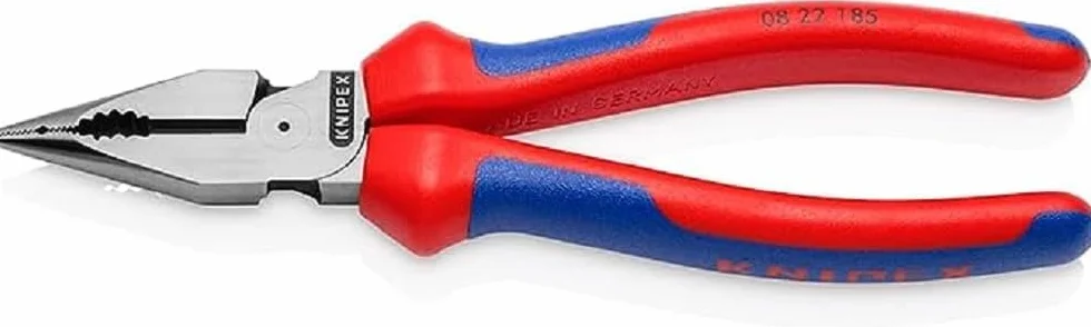 KNIPEX Szczypce uniwersalne z ostro zakończonymi szczękami w opakowaniu z zawieszką z rękojeściami Comfort 185 mm, 08 22 185 SB