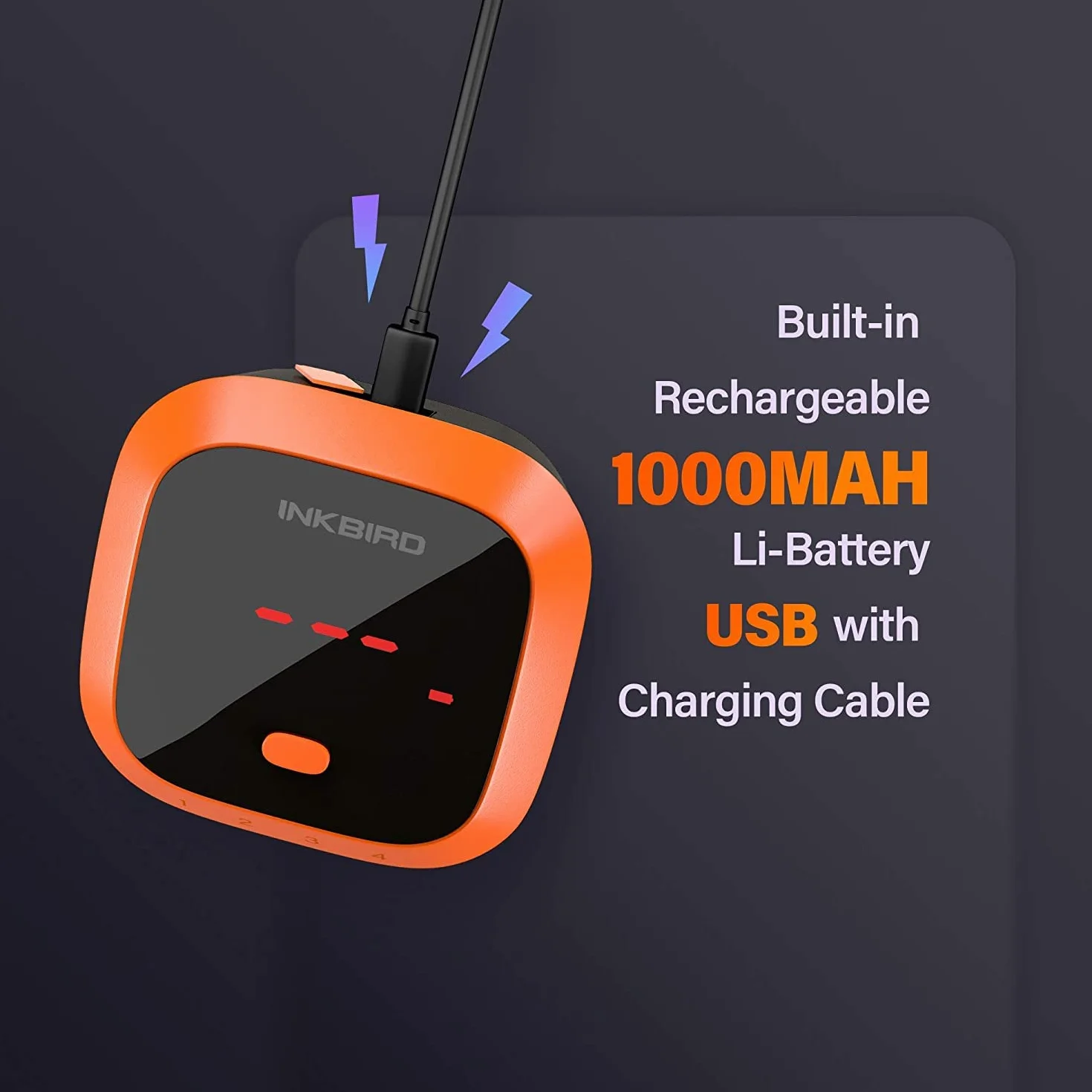 Inkbird IBT-4XC wodoodporny termometr kuchenny, Bluetooth, termometr do grillowania z czujnikiem temperatury, magnetyczny termometr do gotowania mięsa do grilla elektrycznego, mini piekarnik,