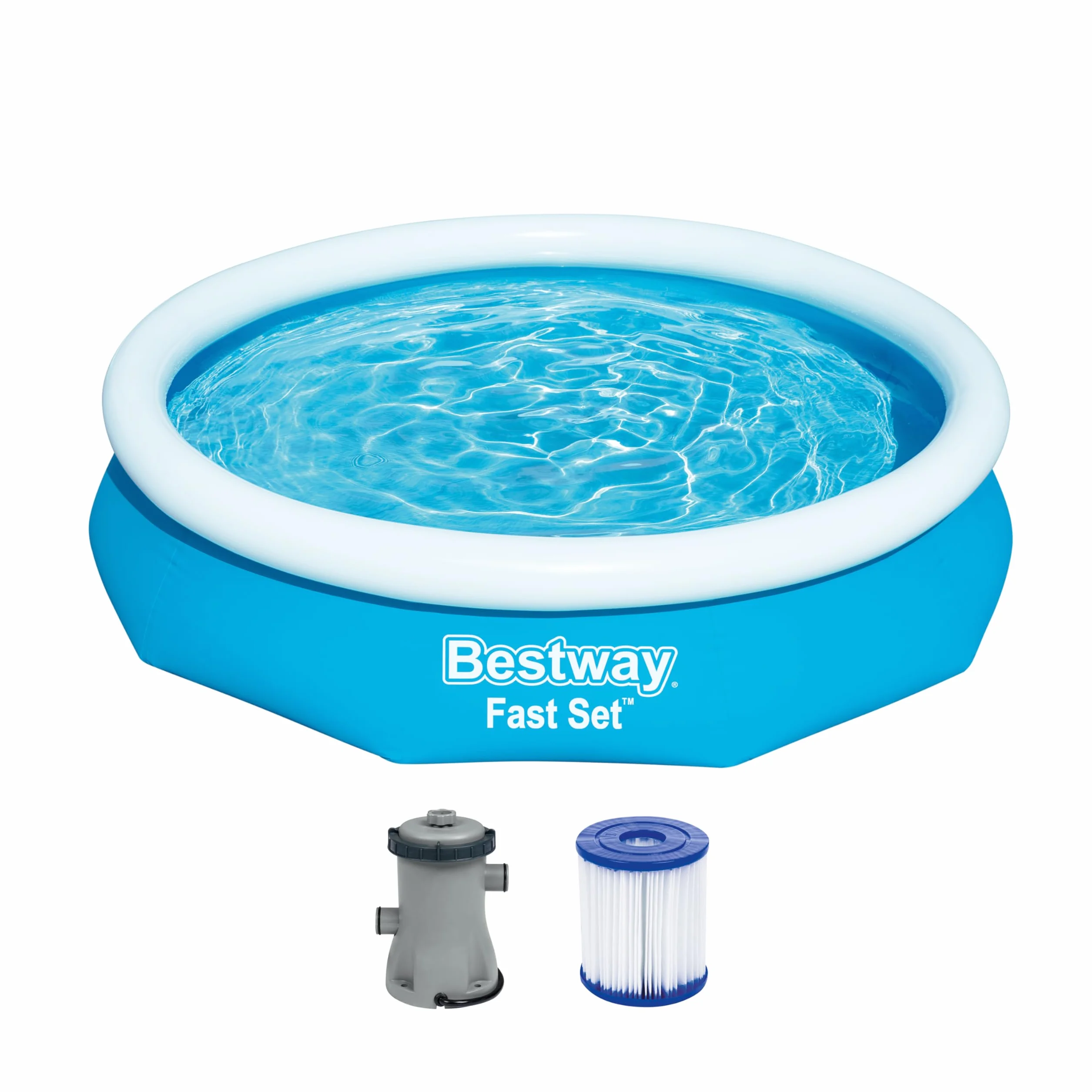 Bestway Zestaw stałych basenów z pompką filtrującą Ø 305 x 66 cm, niebieski, okrągły