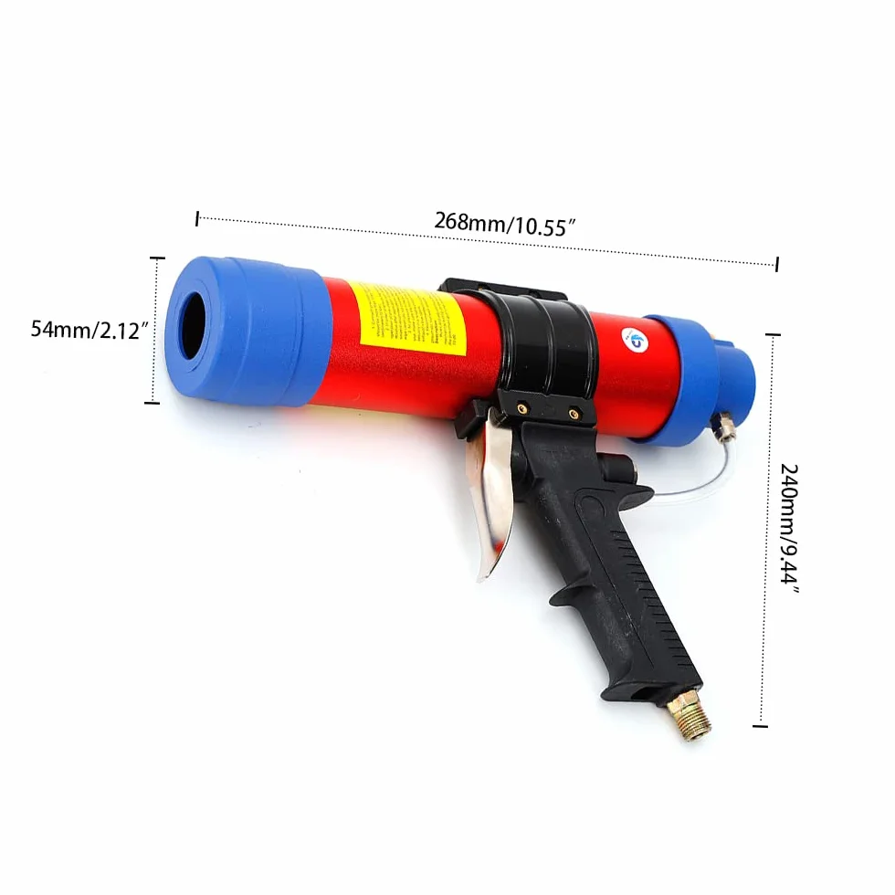 Wyciskarka na kartusz sprężone powietrze, pistolet do klejenia szkła, pistolet na kartusz z manometrem, pistolet silikonowy 310 ml