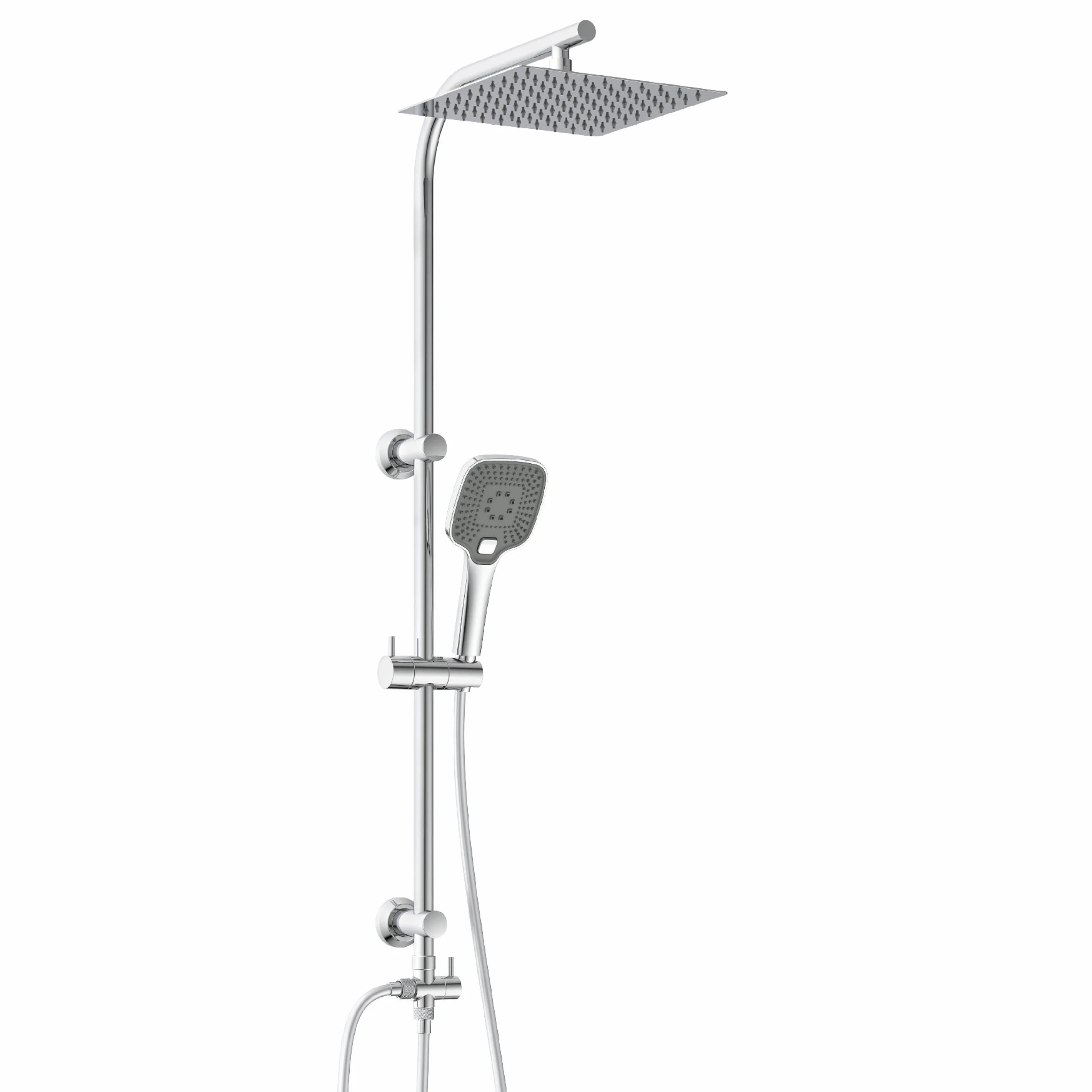 EISL EASY DELUXE zestaw prysznicowy, system prysznicowy bez armatury 2 w 1 z dużą deszczownicą ze stali nierdzewnej (300 x 300 mm) i słuchawką prysznicową, deszczownicą bez armatury, idealny do