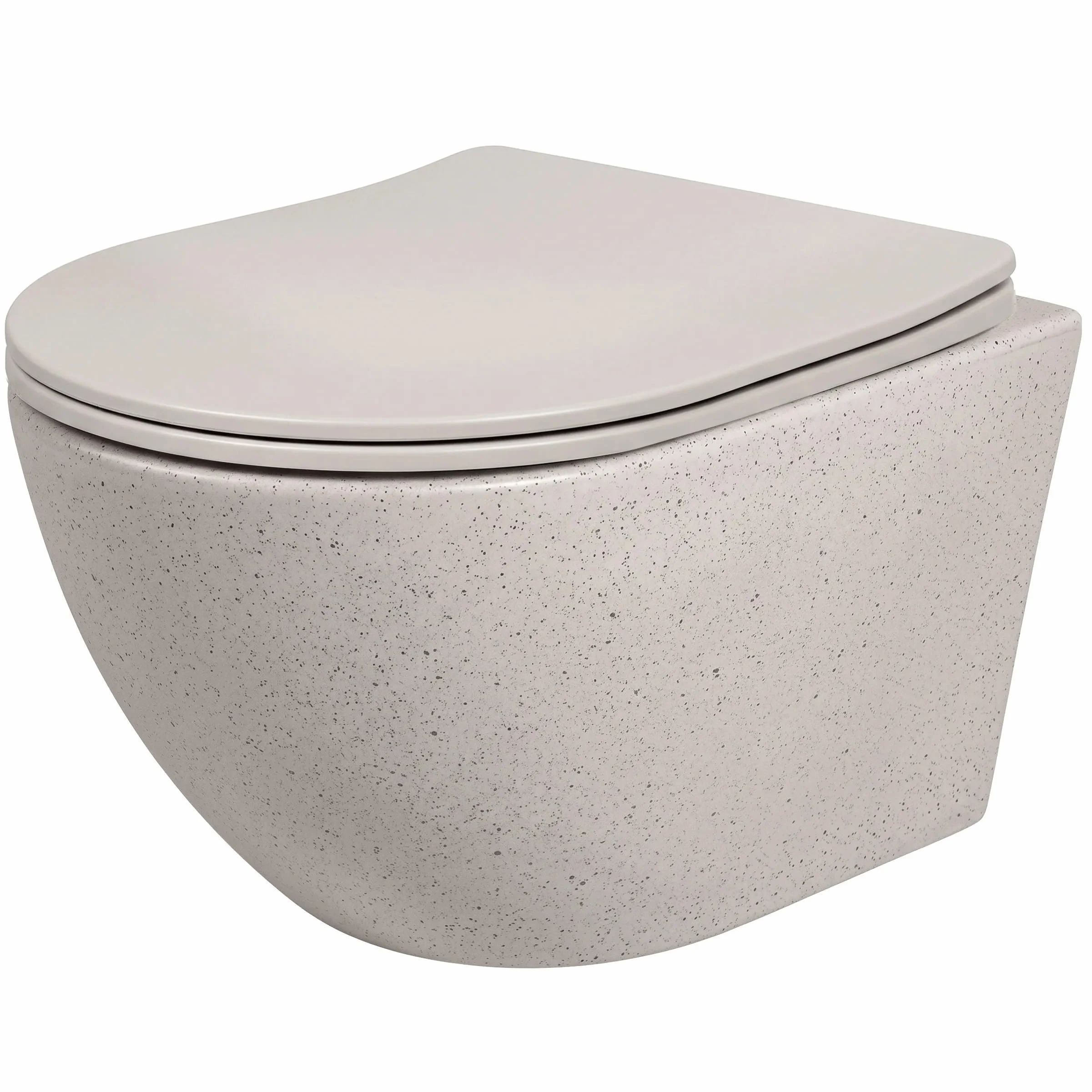 Rea - Misa Wc Podwieszana Carlo Mini Tornado Greige - 49,5x36,5x35 cm
