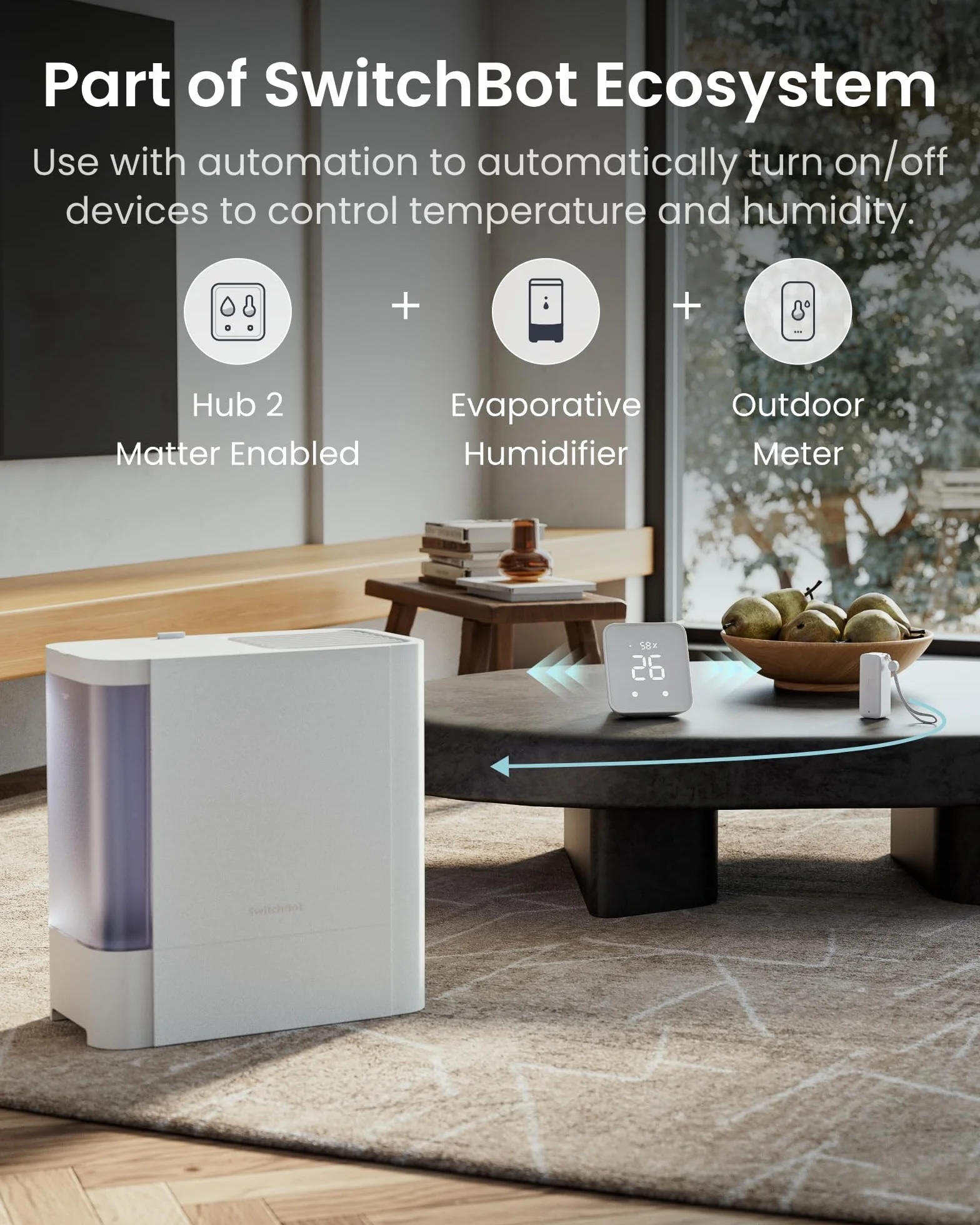 SwitchBot IP65 termometr z higrometrem do użytku wewnątrz i na zewnątrz, Bluetooth z czujnikiem temperatury rosy / VPD/absolutny czujnik wilgotności, termometr zewnętrzny, przechowywanie danych do