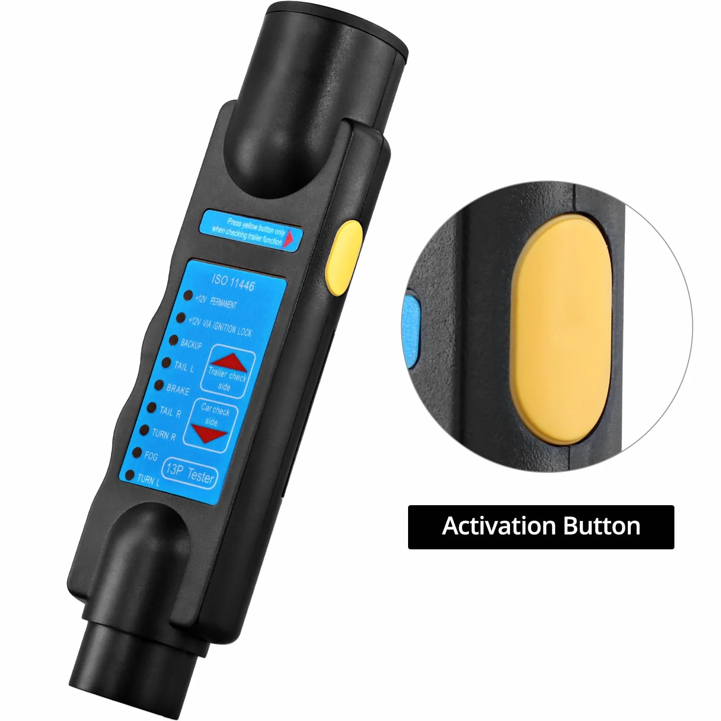 QWORK® 13-pinowy tester wtyczek i gniazd do diagnostyki okablowania 12 V – niezawodne narzędzie do sprawdzania obwodu samochodowego, przyczep kempingowych i kamperów