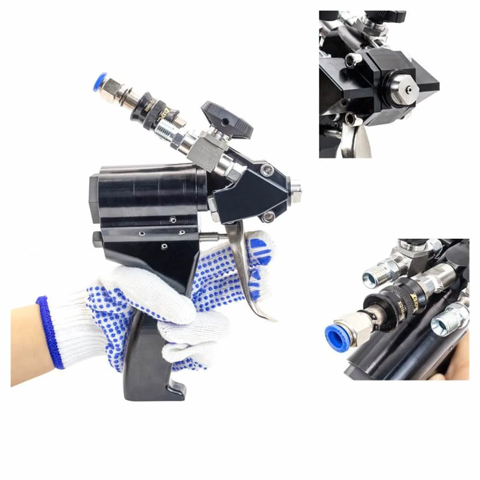 Rozpylacz Farby, Pistolet natryskowy do pianki poliuretanowej P2 PU wysokociśnieniowy pistolet powlekania Zestaw pistoletu czyszczenia powietrzem