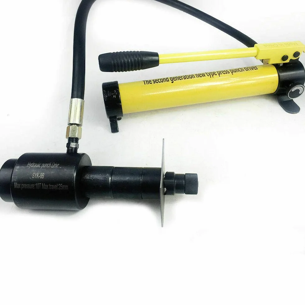 Hydrauliczne otwornice do blachy, 22 – 60 mm, cylindry, pompa hydrauliczna, zestaw narzędzi w walizce, zestaw narzędzi hydraulicznych, zestaw narzędzi do wybijania metalu, pompy 10T do metalurgii, benzyny, urządzeń elektrycznych!