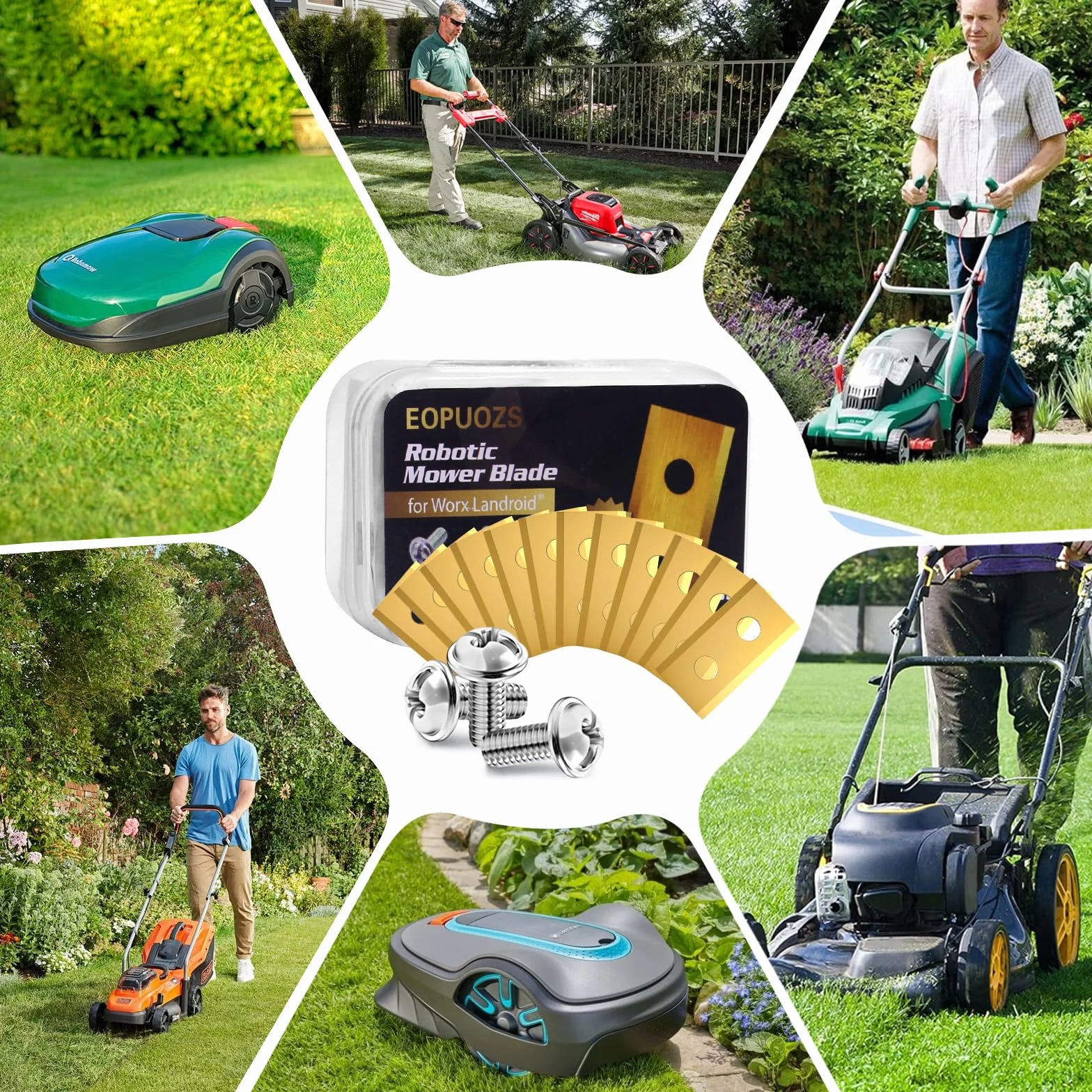36PCS ostrza do robota koszącego Worx Landroid ostrza tytanowe ostrza zamienne, do robota koszącego ostrza zamienne części zamienne akcesoria