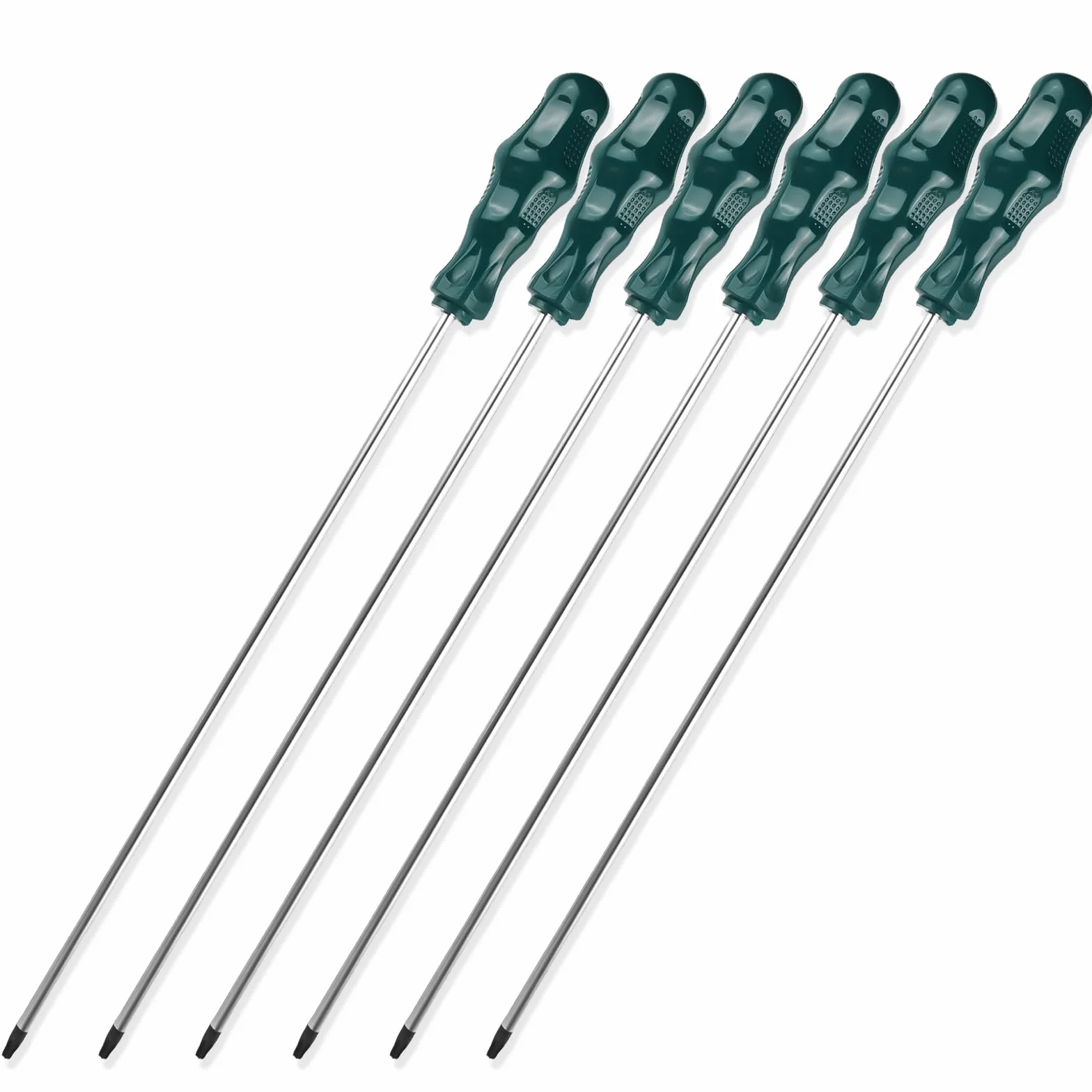 Zestaw 6 długich wkrętaków magnetycznych Torx: ostrze 400 mm, uchwyt z tworzywa sztucznego (T15, T20, T25, T27, T30, T40)