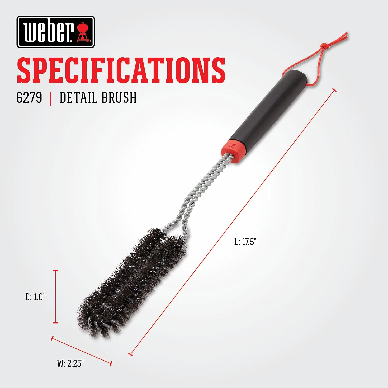Weber Szczotka do Grilla 45cm Stal Nierdzewna Czarna
