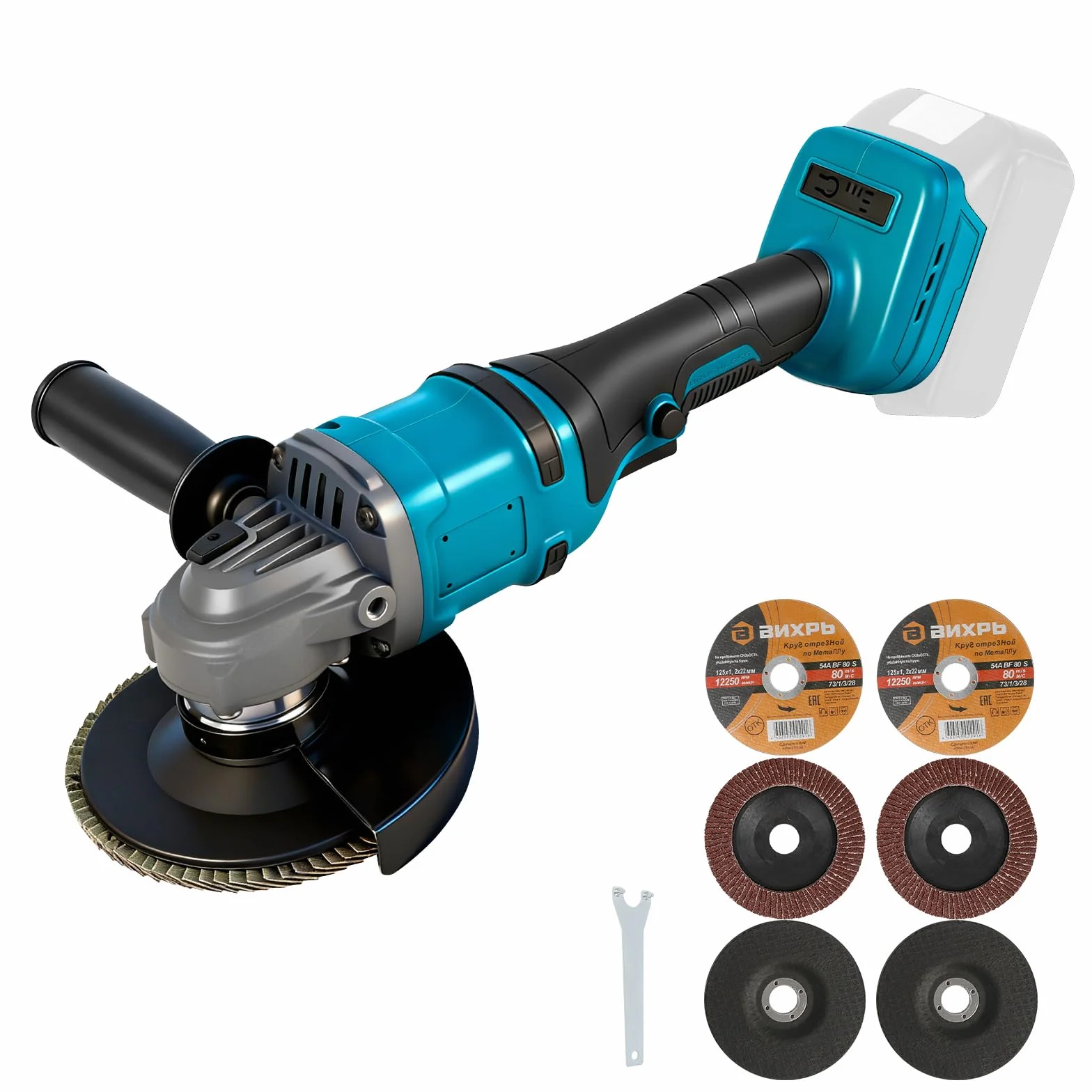 Szlifierka kątowa kompatybilna z akumulatorami Makita 18 V, akumulatorowa szlifierka kątowa 125 mm, akumulator 11800 W, profesjonalna szlifierka, 11800 obr./min, do cięcia, szlifowania i polerowania