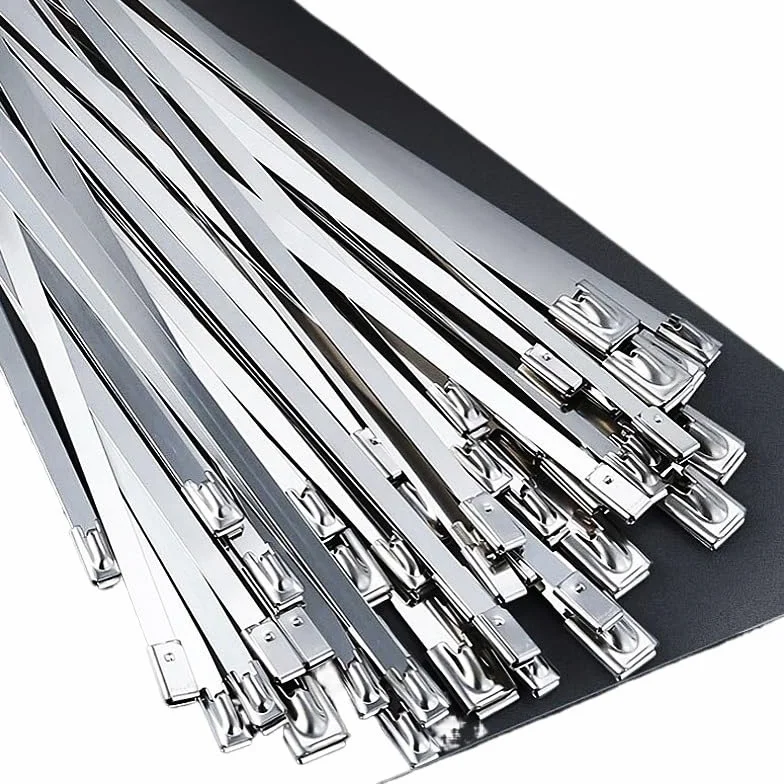 metalowe opaski kablowe, Ok. 100 szt. 304 stal nierdzewna 4,6/7,9/10/12 mm samoblokująca opaska zaciskowa do kabli wielofunkcyjna metalowa wydechu(4.6 mm*450mm)