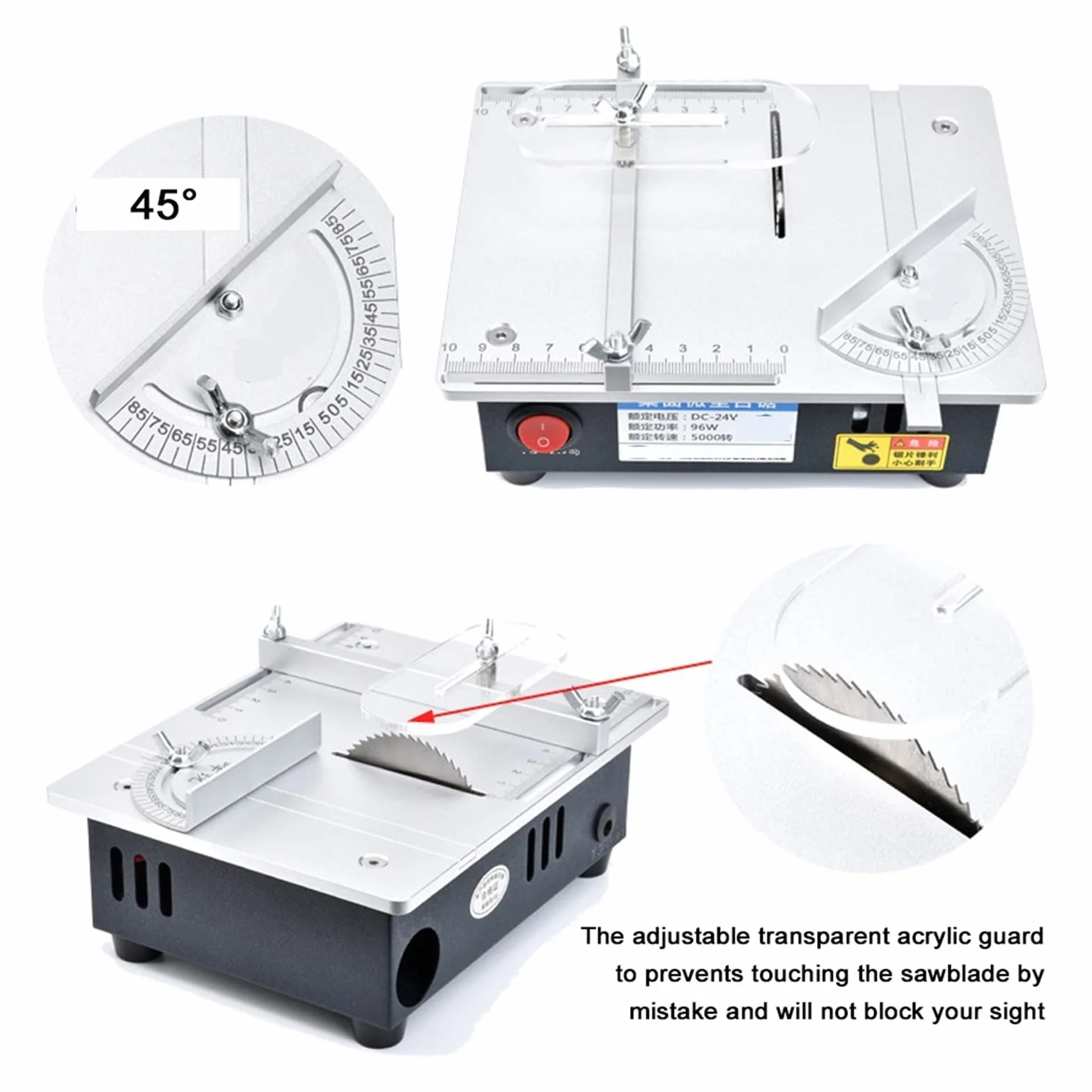 Mini wielofunkcyjna piła stołowa elektryczne piły stołowe małe gospodarstwo domowe DIY narzędzie tnące do obróbki drewna tokarka stołowa Efektywność(S-2 Set)