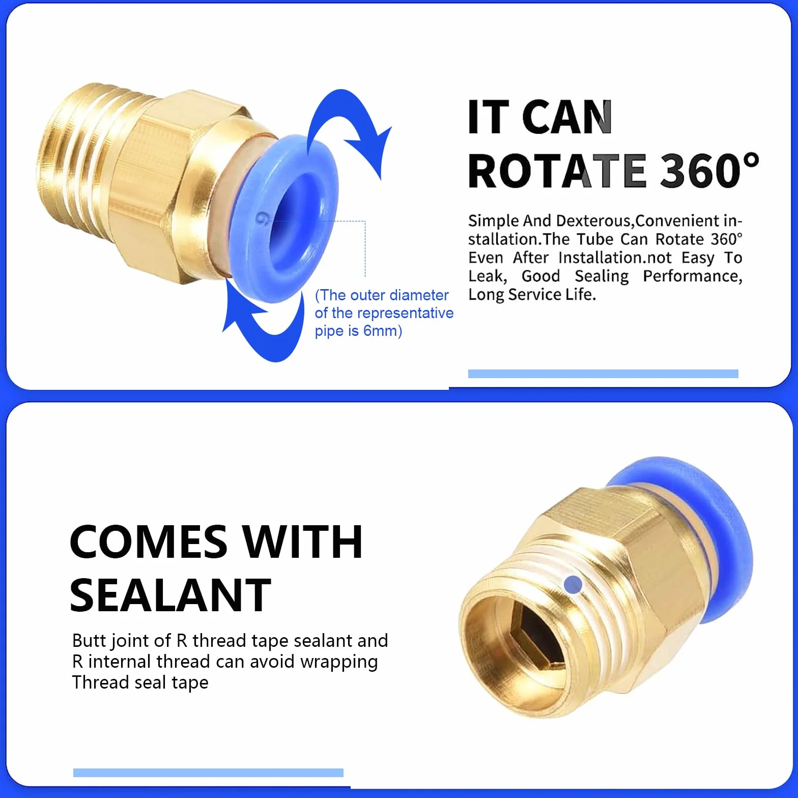 30 sztuk złączy pneumatycznych 6 mm G1/8" BSP gwint zewnętrzny szybkozłączka mosiężna prosta złączka pneumatyczna do urządzeń automatyki tchawicy