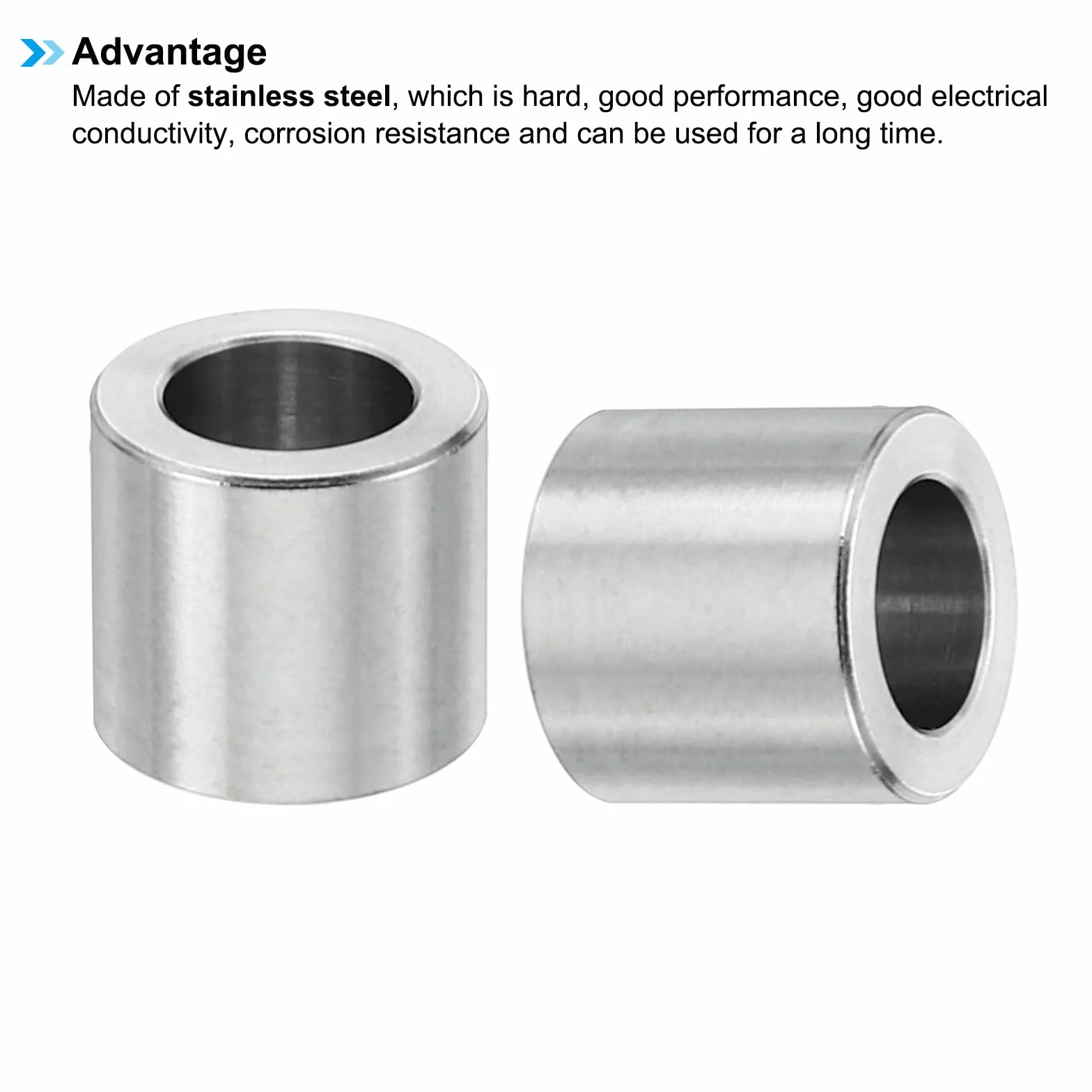 PATIKIL Podkładki dystansowe ze stali nierdzewnej M6, 5 szt. metalowa przekładka ze stali nierdzewnej 6,2 mm ID x 10 mm OD x 10 mm L dystansowa śruba okrągła do śrub 1/4" lub M6