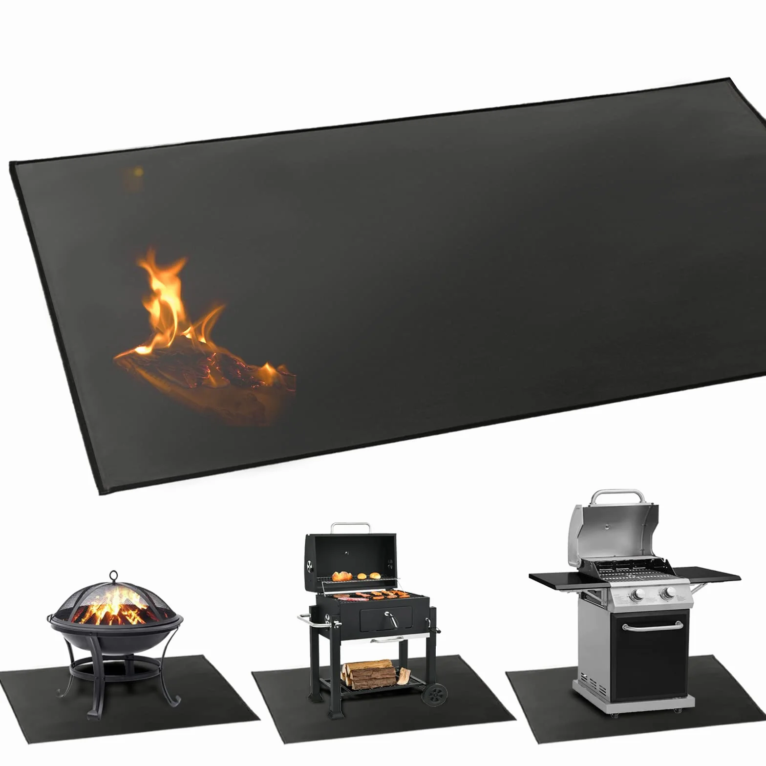 Ognioodporna mata pod grill do tarasu, wielokrotnego użytku