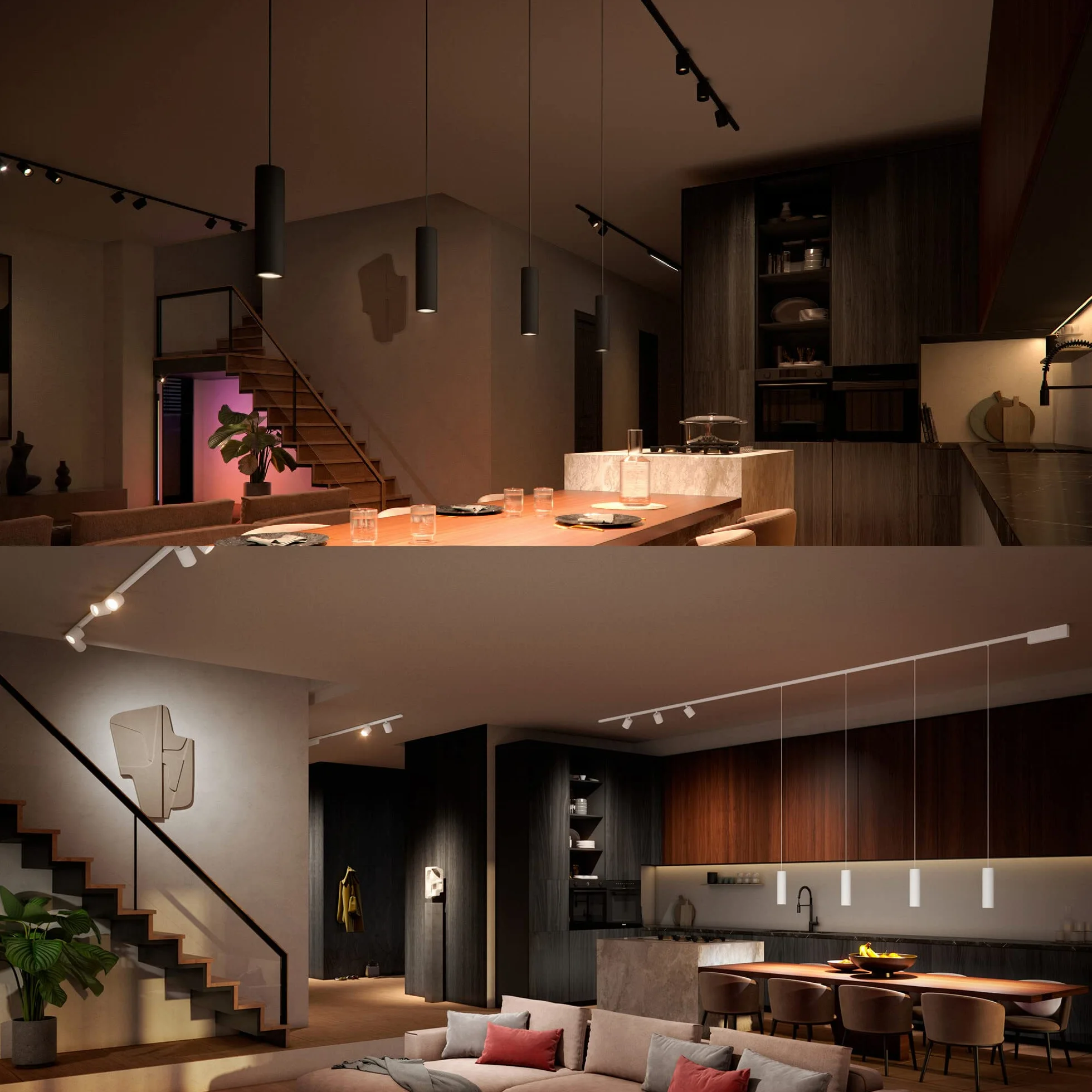 Philips Hue Zestaw bazowy Perfio (sufitowy) + 4x Reflektor Perifo (czarny)