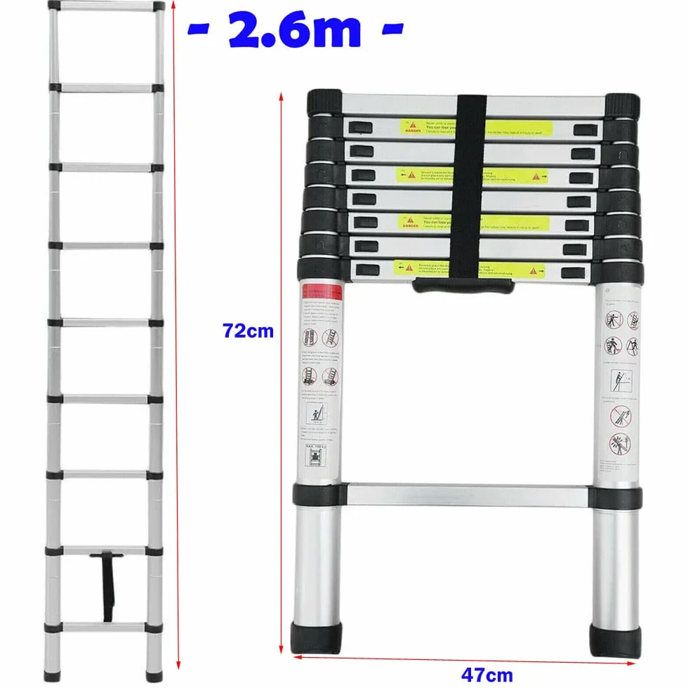 Lucn Skala Wielofunkcyjna Teleskopowa Składana Ze Stali Nierdzewnej Maksymalna Nośność 150 kg