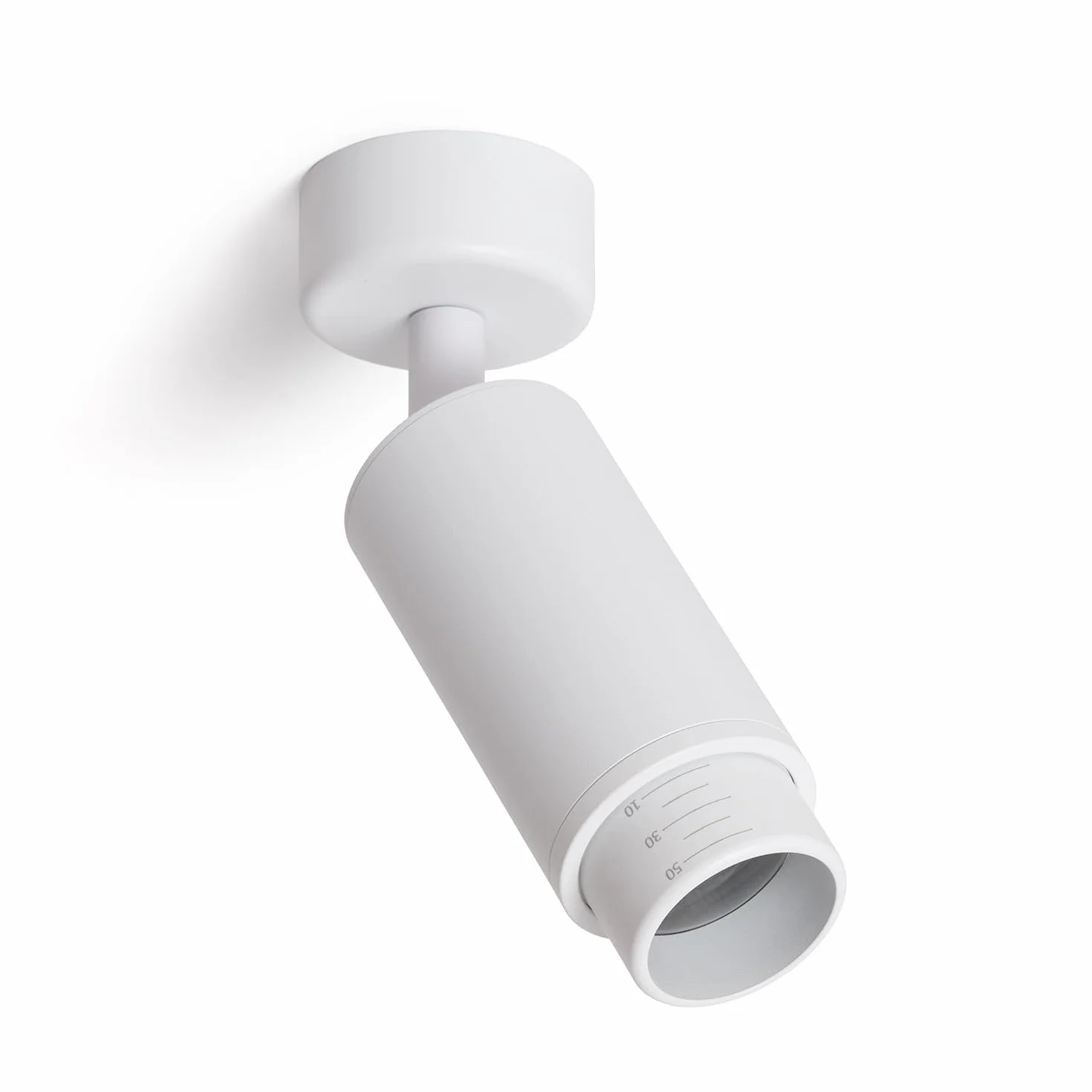 LEDKIA LIGHTING Reflektor Natynkowy Multi-Kątowy 10–50° Aluminiowy do Żarówek GU10 ÁGATA Biały GU10