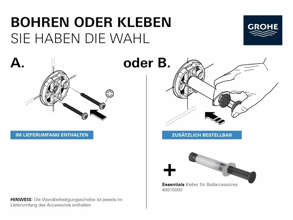 Grohe Essentials Klej, Biały, 20 g