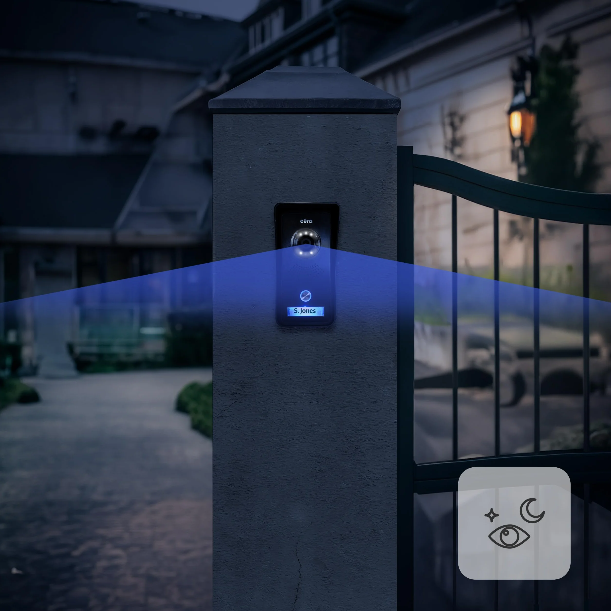 EURA VDP-76A3 Alpha wideodomofon 4-przewodowy, 7-calowy kolorowy monitor, RFID, 2 wejścia, czarny