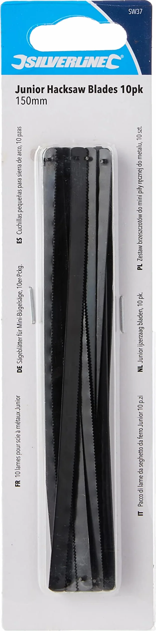 Silverline SW37 Junior, brzeszczoty do piły do metalu, 10 szt., 150 mm, czarne