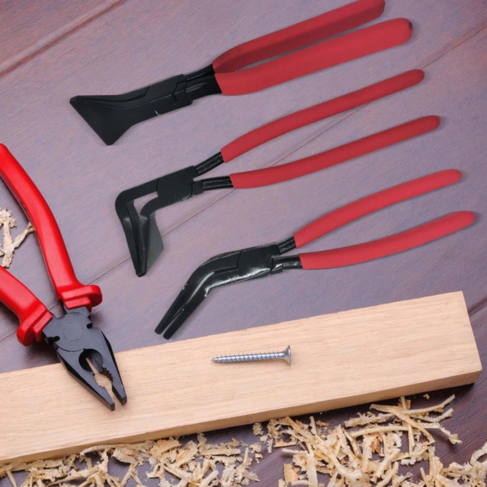 Szczypce do Blachy 3 Sztuki Ręczne Narzędzie do Gięcia i Łączenia Metalu | Ergonomiczny Zestaw Szczypiec Do Zaginania Blachy do Prac Domowych Samochodowych Hydraulicznych i