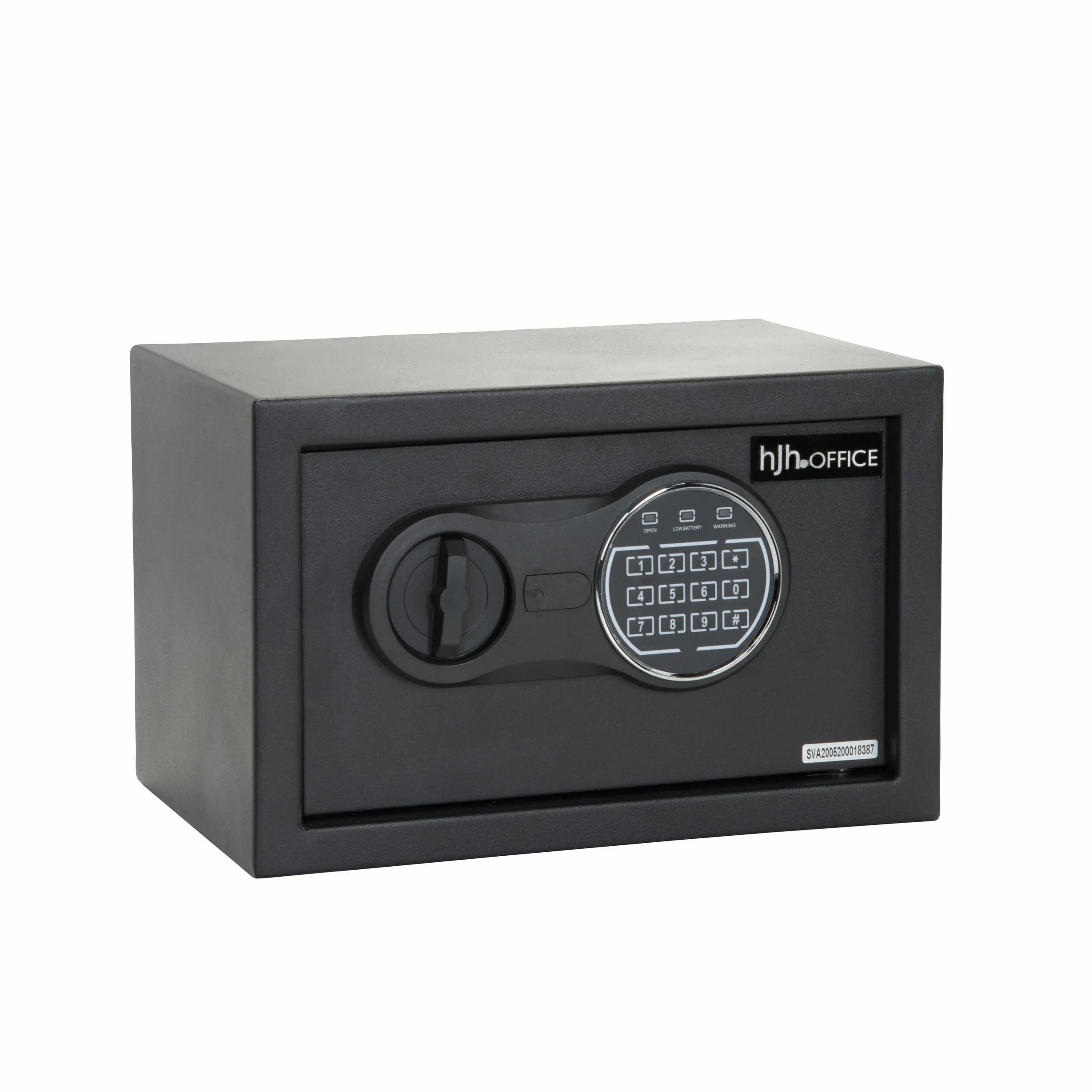 hjh OFFICE Safe Compact III sejf z zamkiem szyfrowym, 8,5 l, stalowy, czarny, sejf meblowy, zamek elektroniczny, 20 x 31 x 20 cm, 830040