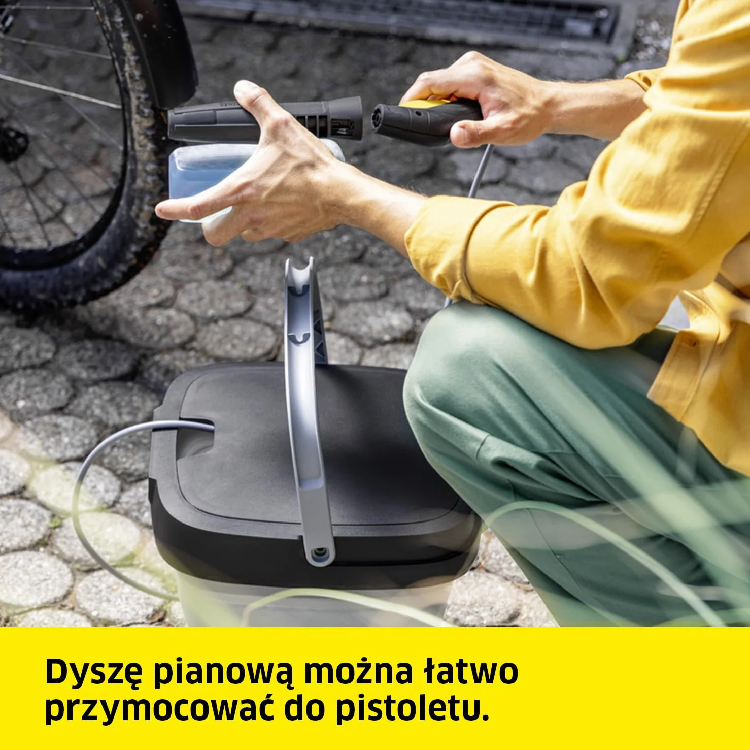 Kärcher dysza pianowa, do dozowania środków czyszczących, zbiornik: 0,35 l, regulowany kąt spryskiwania, oryginalny dodatek do myjek terenowych Kärcher OC 3, OC 3 Plus i OC 3 Foldable