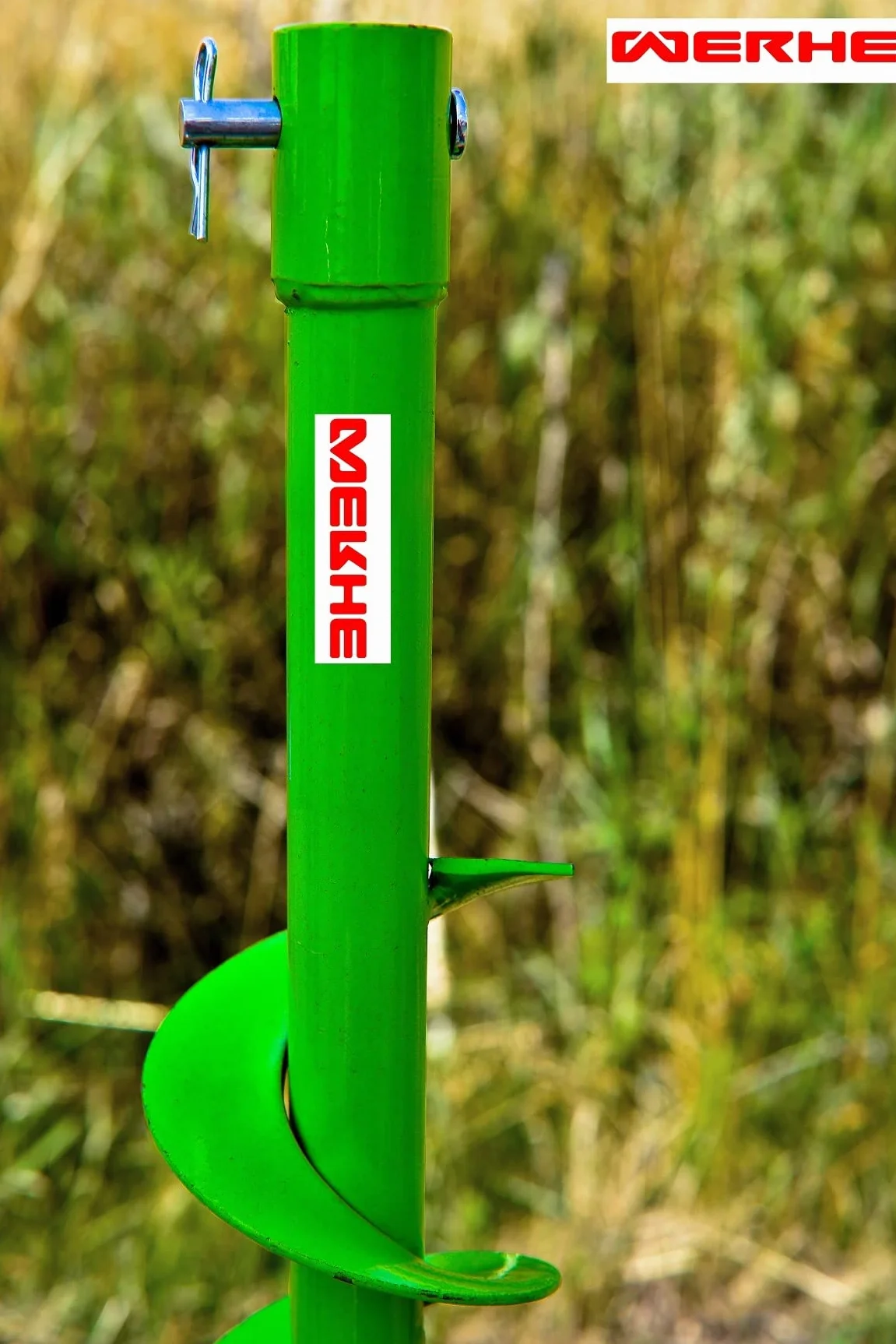 WERHE świder ziemny 100 mm z podwójną spiralą | precyzyjny grot, długość 80 cm, głębokość robocza 76 cm, do sadzenia drzew i budowy ogrodzeń, ostrza z możliwością ostrzenia