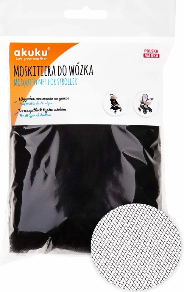 AKUKU Moskitiera do wózka czarna A0446