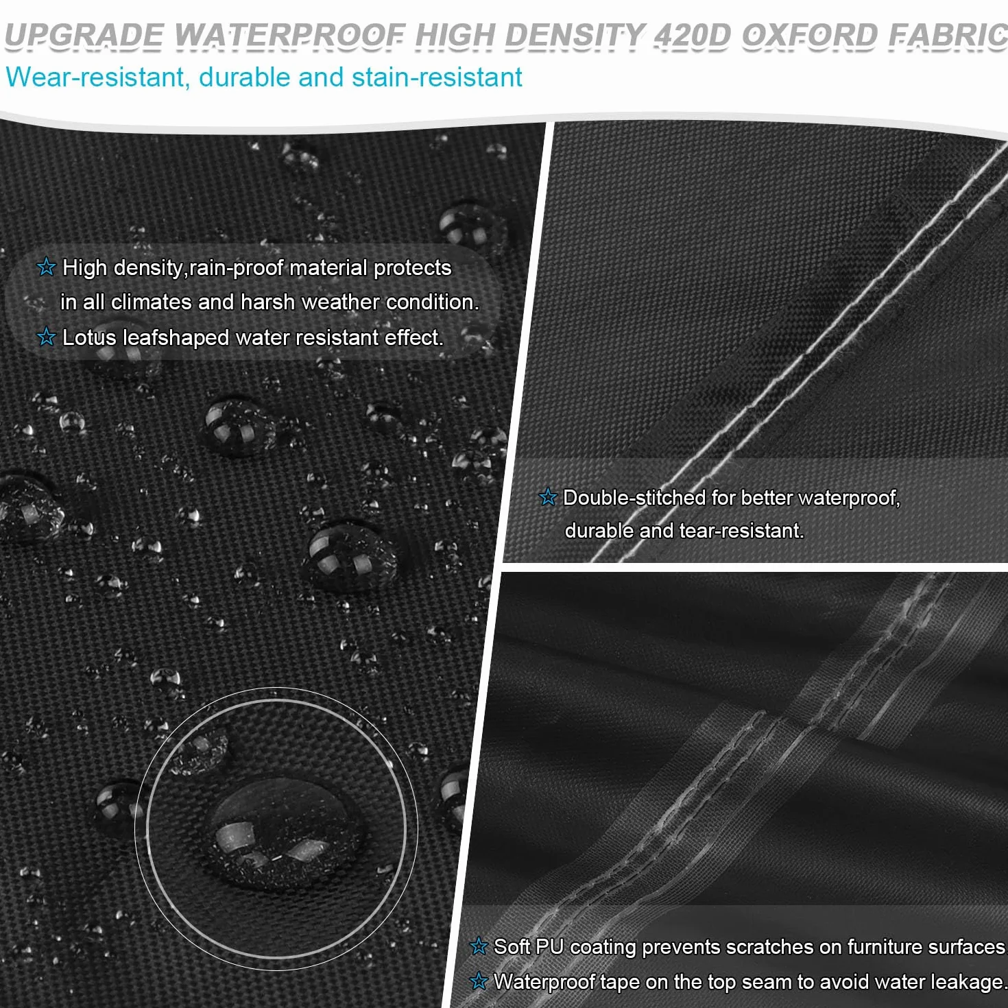 Pokrowiec wodoodporny anty-UV 420D Oxford na meble ogrodowe 2-osobowy 135x85x81 cm