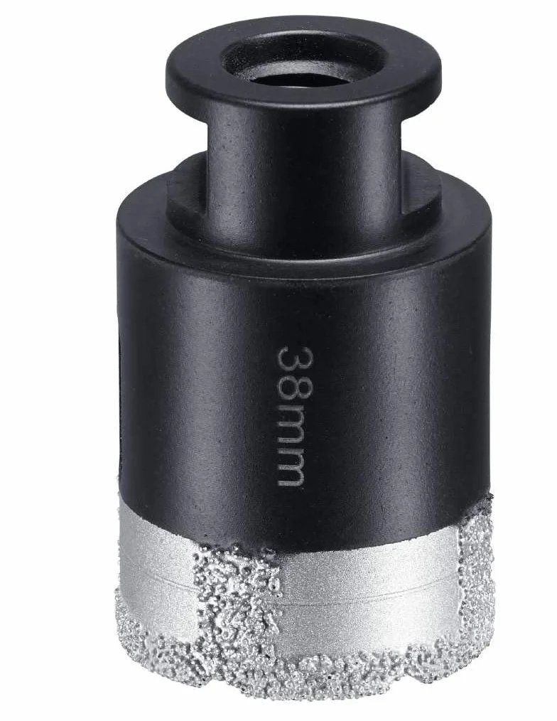 kwb Diamentowe wiertło do płytek do szlifierek kątowych, otwornica z uchwytem M14, diamentowa koronka wiertnicza średnica 38 mm
