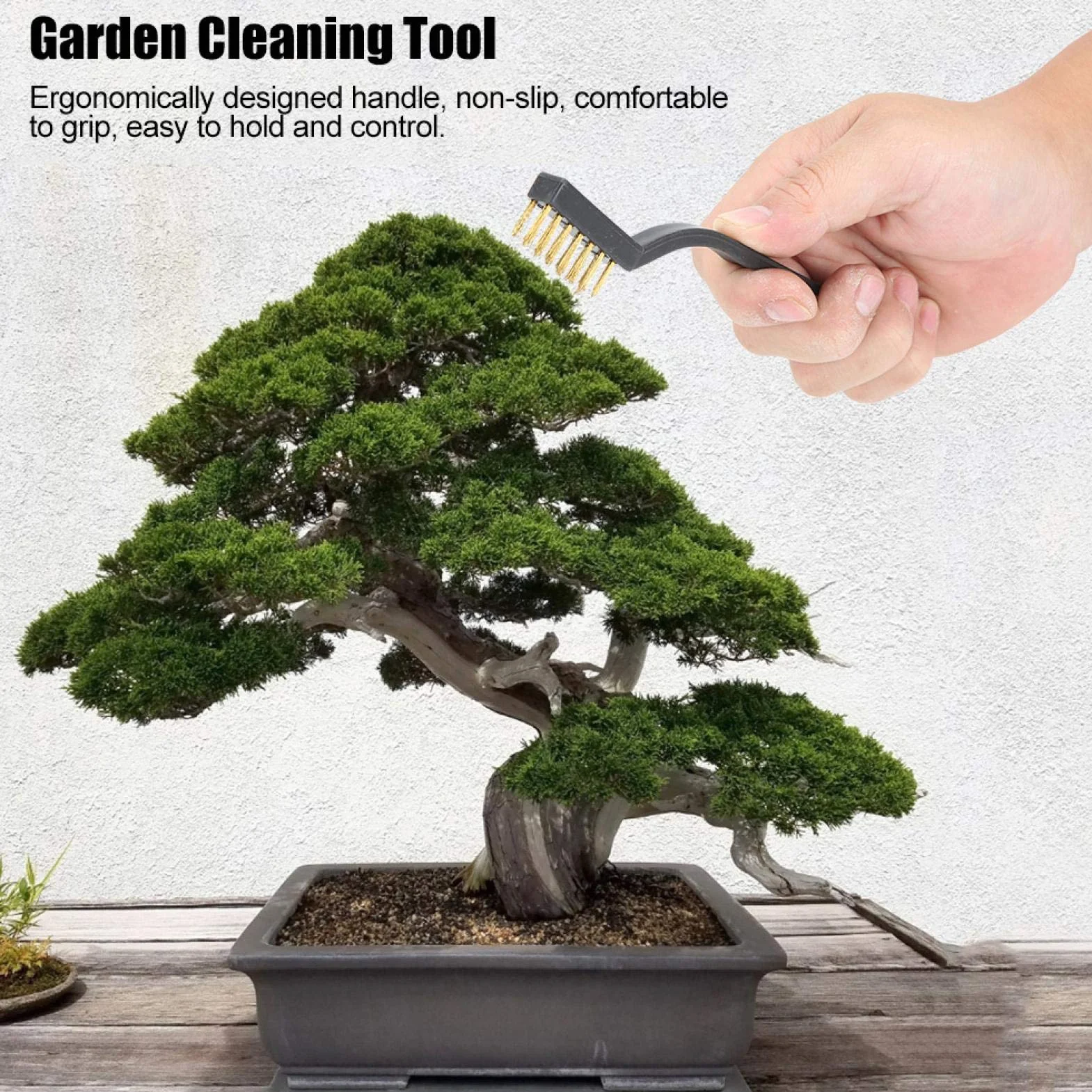 CHENGGONG Antypoślizgowa szczotka do bonsai z drutem do czyszczenia, narzędzie ogrodowe